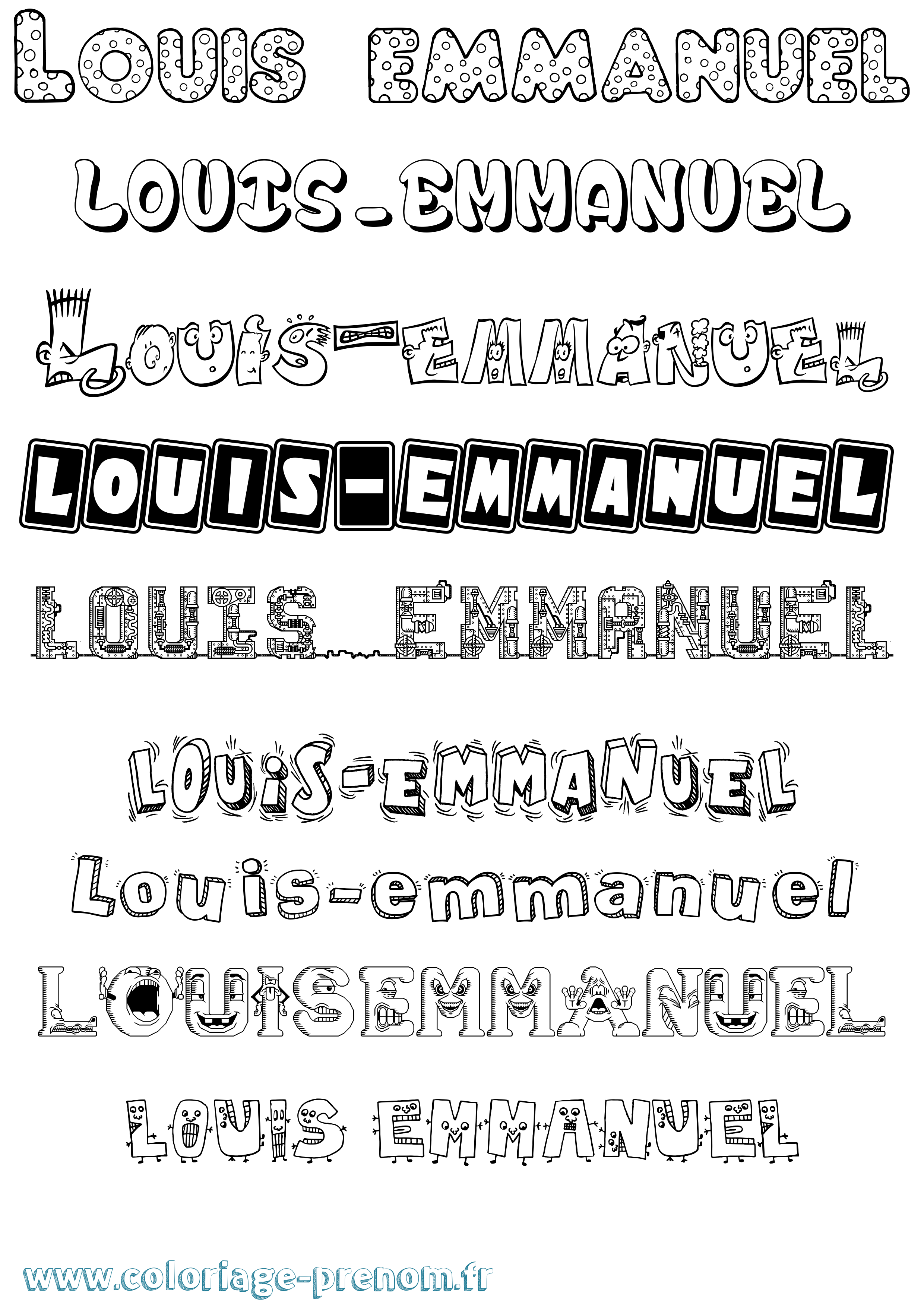 Coloriage Louis-Emmanuel Fun Coloriage prénom Louis-Emmanuel Fun