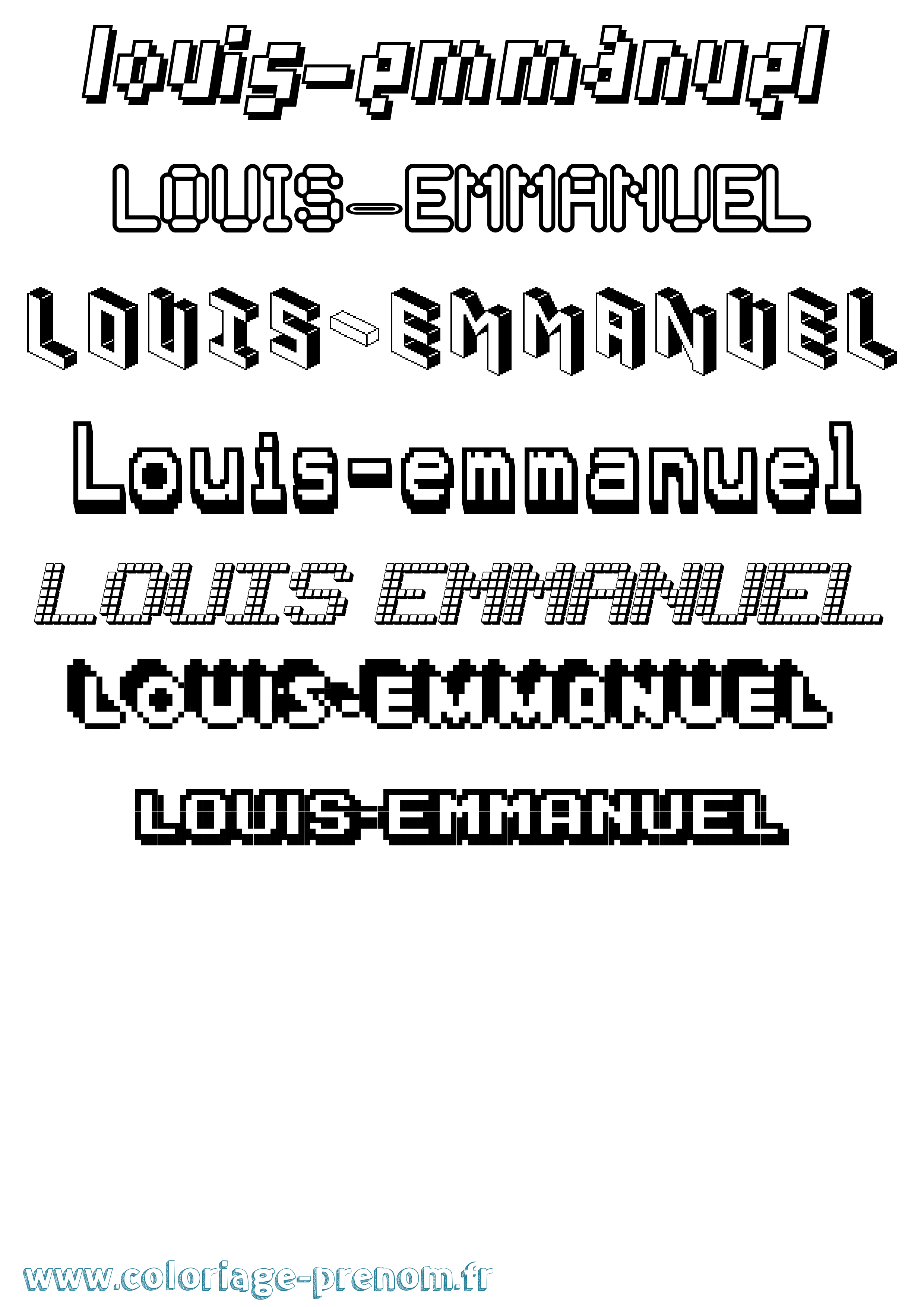 Coloriage Louis-Emmanuel Pixel Coloriage prénom Louis-Emmanuel Pixel