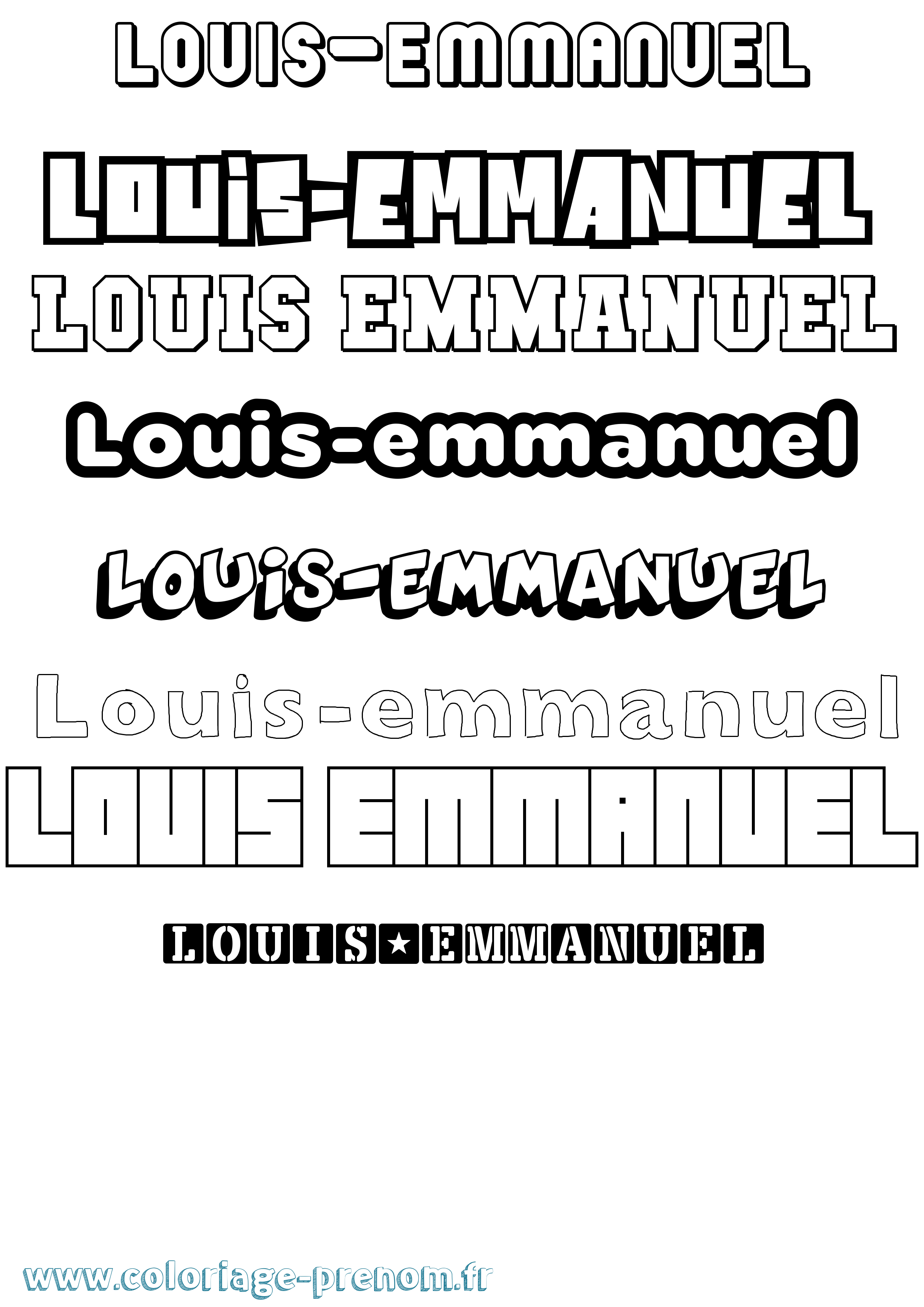 Coloriage Louis-Emmanuel Simple Coloriage prénom Louis-Emmanuel Simple