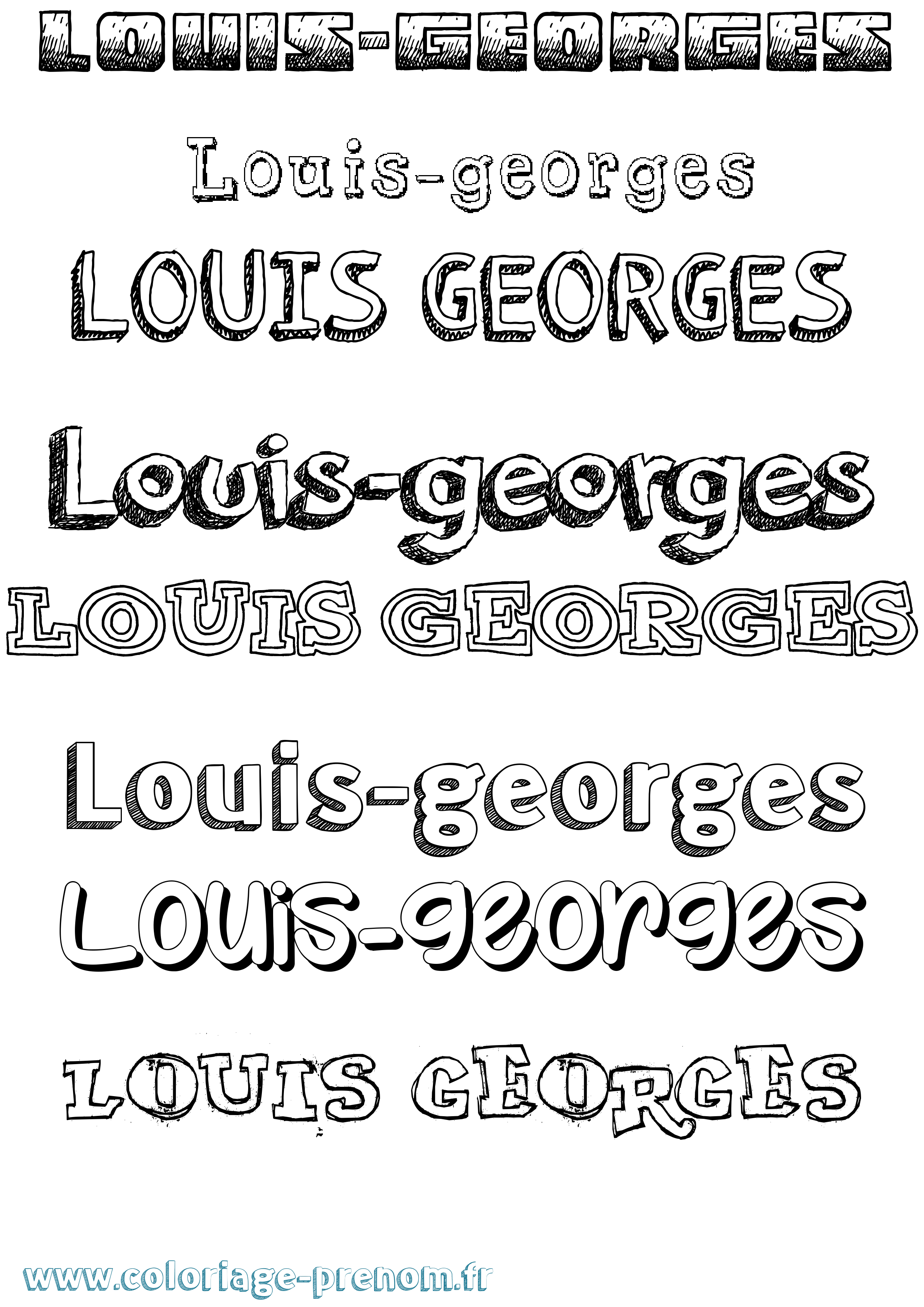 Coloriage Louis-Georges Dessiné Coloriage prénom Louis-Georges Dessiné