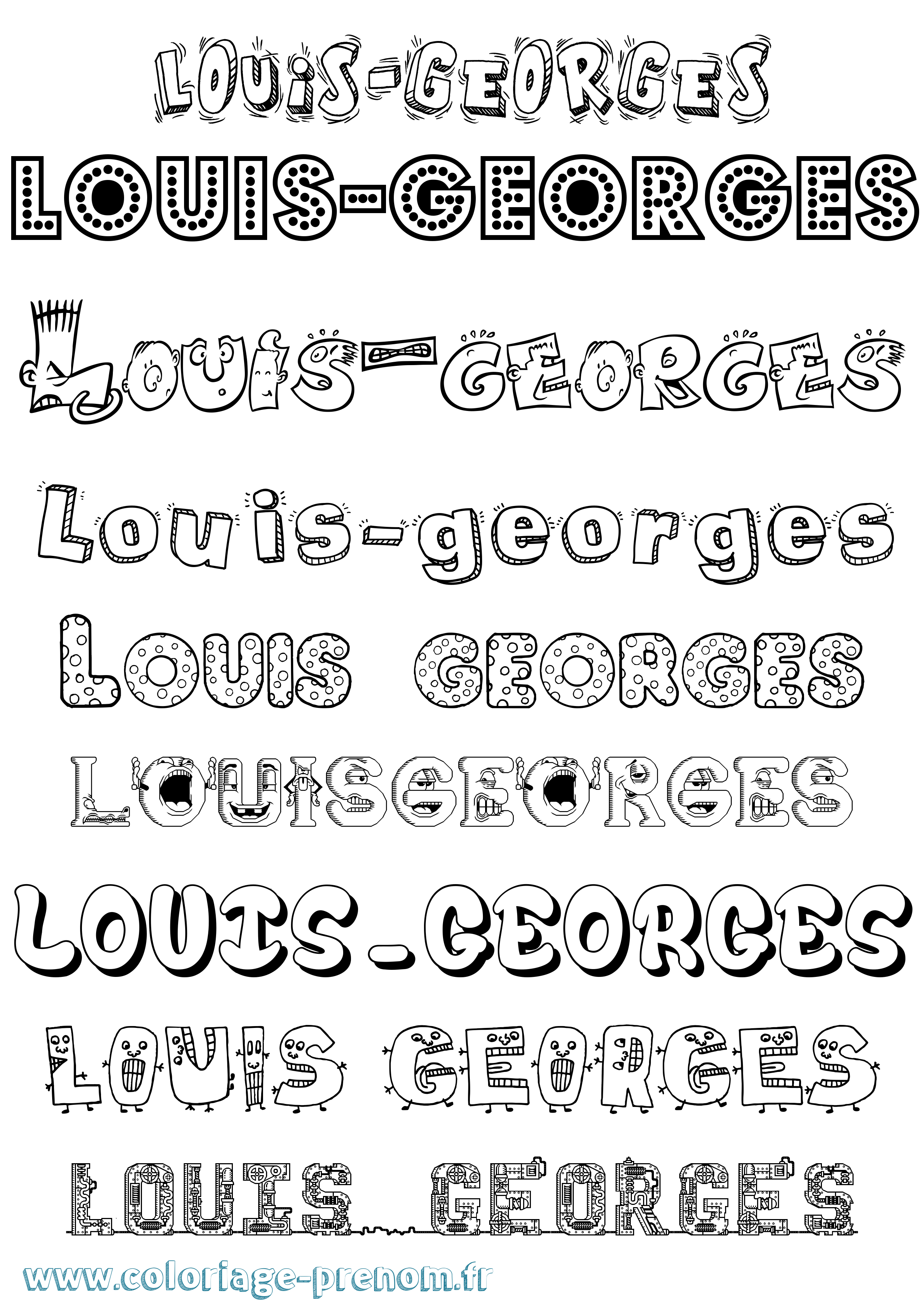 Coloriage Louis-Georges Fun Coloriage prénom Louis-Georges Fun