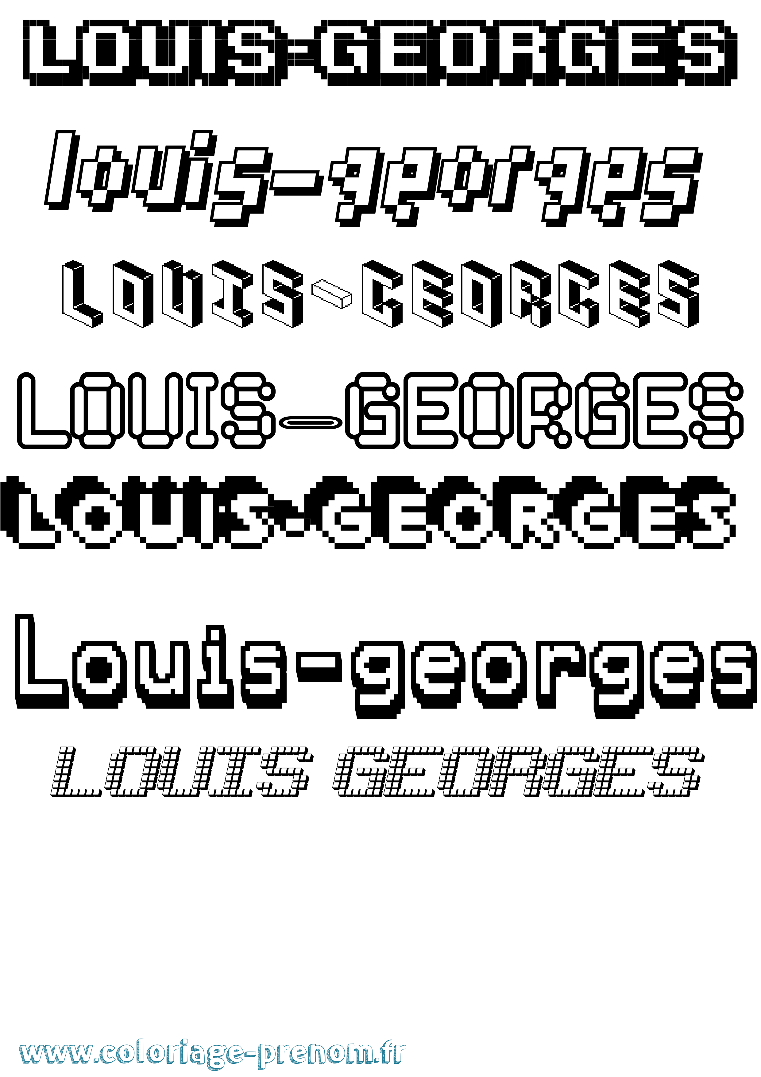 Coloriage Louis-Georges Pixel Coloriage prénom Louis-Georges Pixel