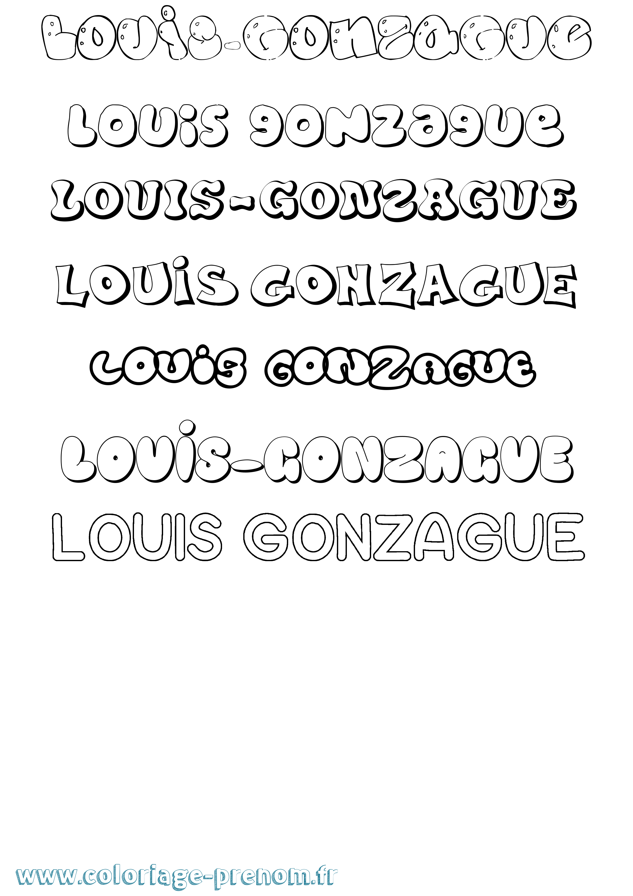 Coloriage Louis-Gonzague Bubble Coloriage prénom Louis-Gonzague Bubble