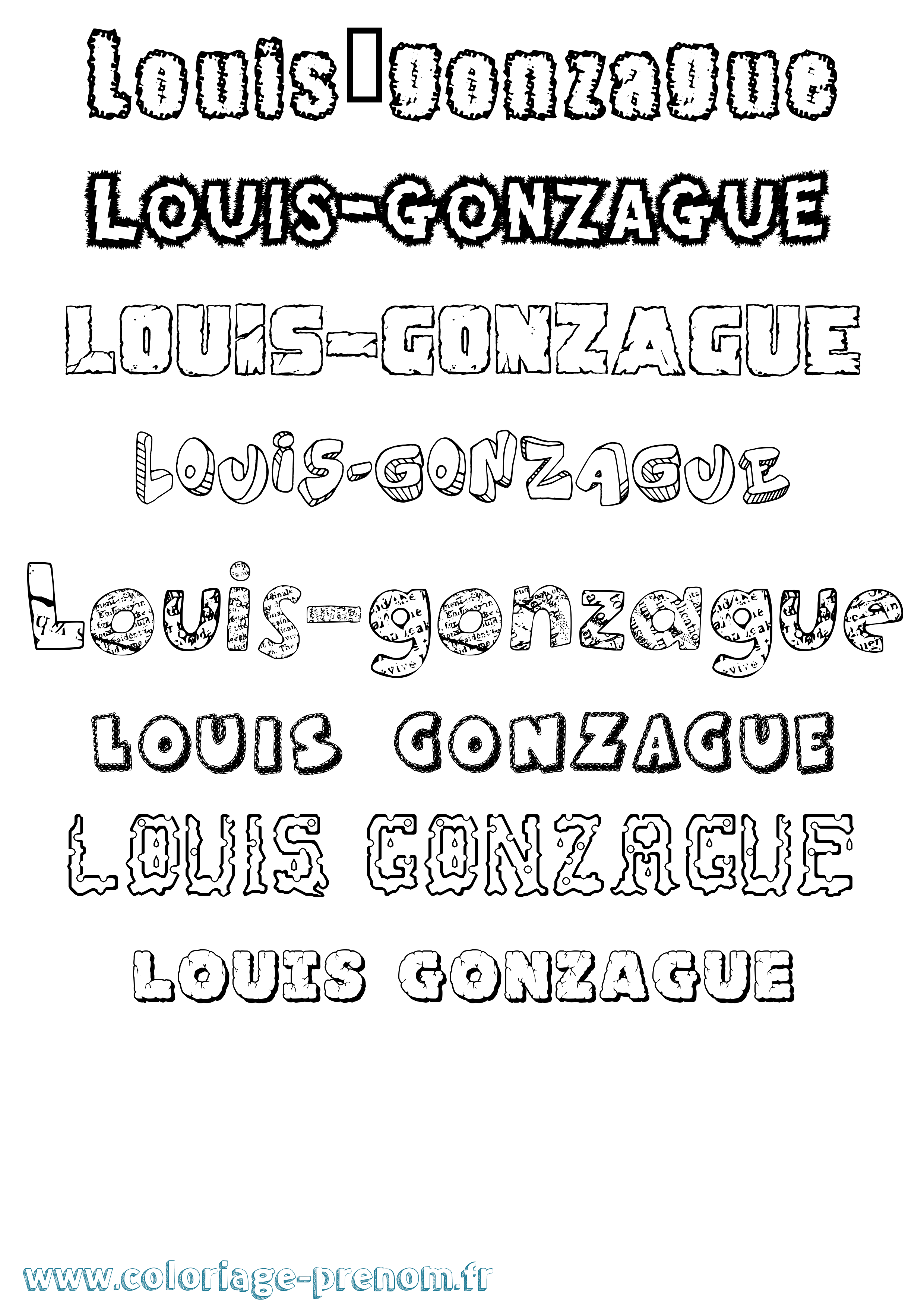 Coloriage Louis-Gonzague Destructuré Coloriage prénom Louis-Gonzague Destructuré