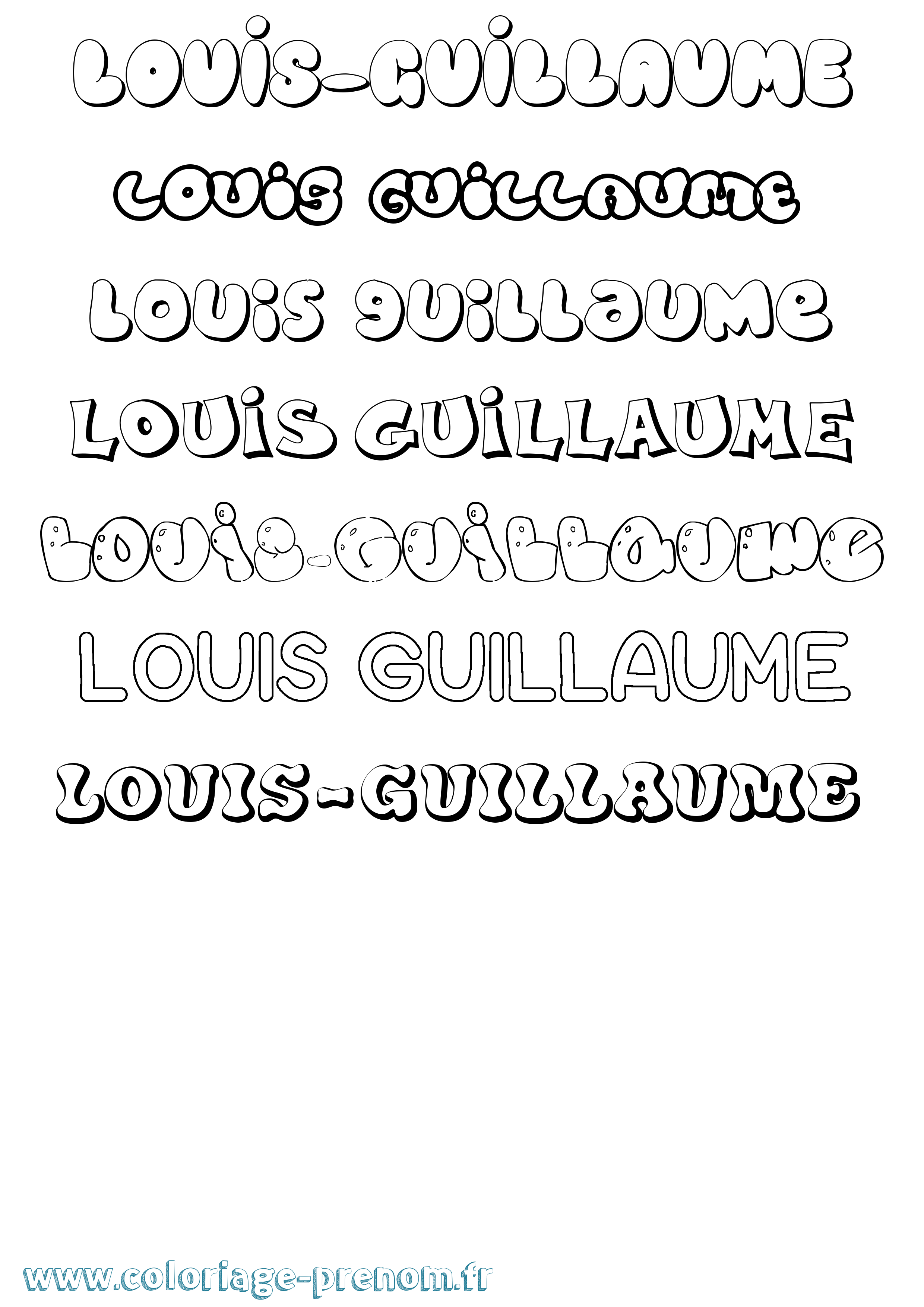 Coloriage Louis-Guillaume Bubble Coloriage prénom Louis-Guillaume Bubble