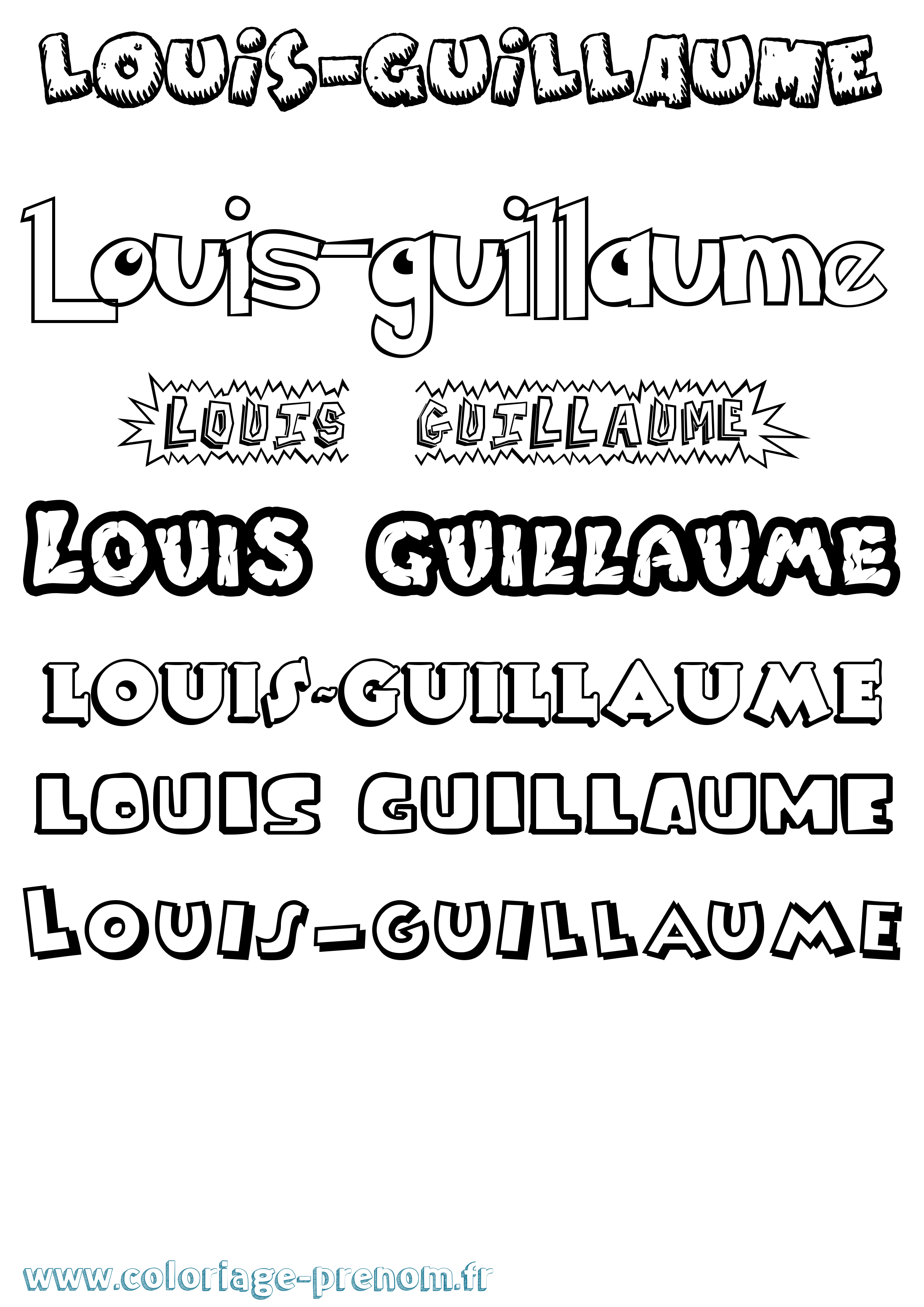 Coloriage Louis-Guillaume Dessin Animé Coloriage prénom Louis-Guillaume Dessin Animé
