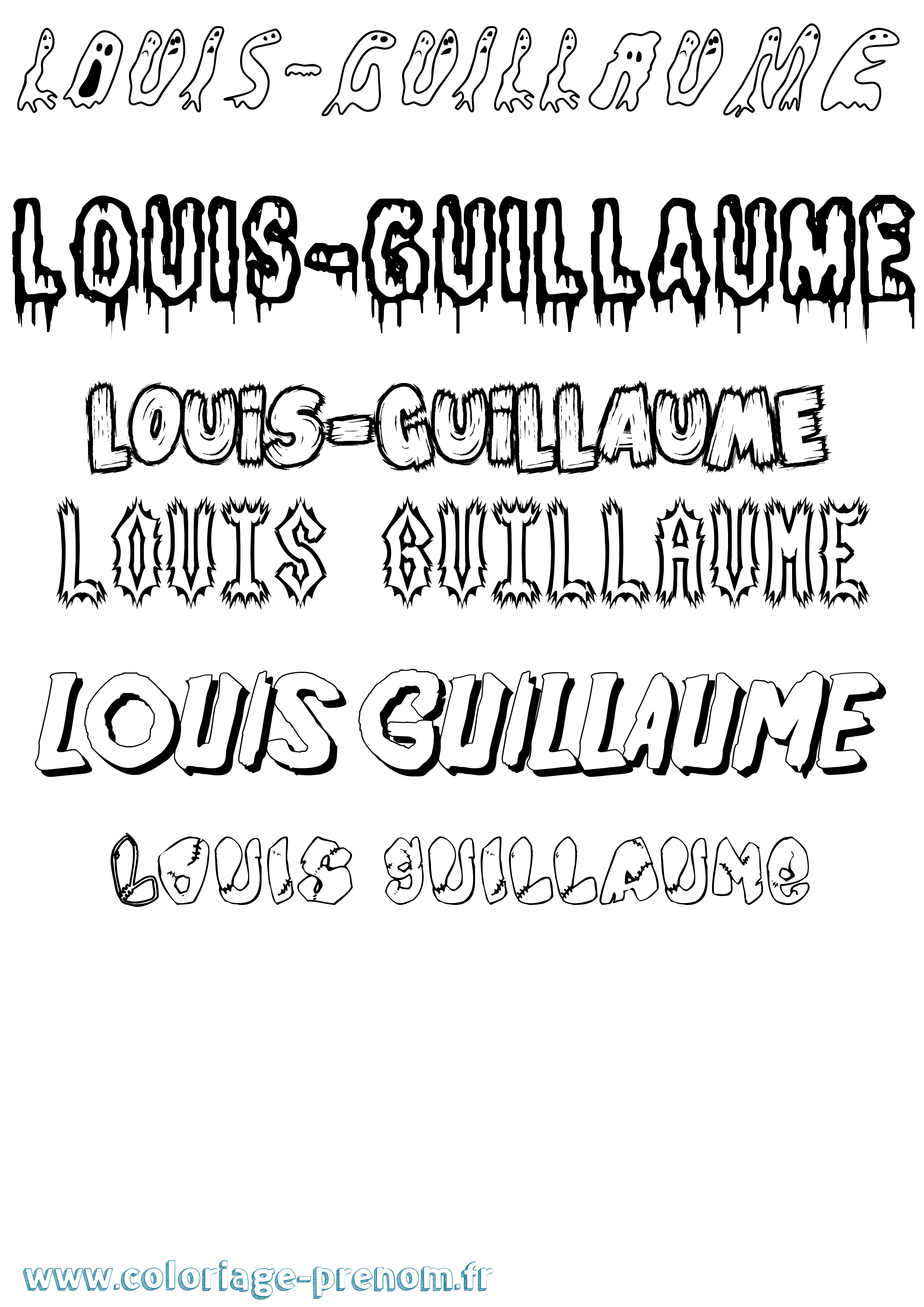 Coloriage Louis-Guillaume Frisson Coloriage prénom Louis-Guillaume Frisson