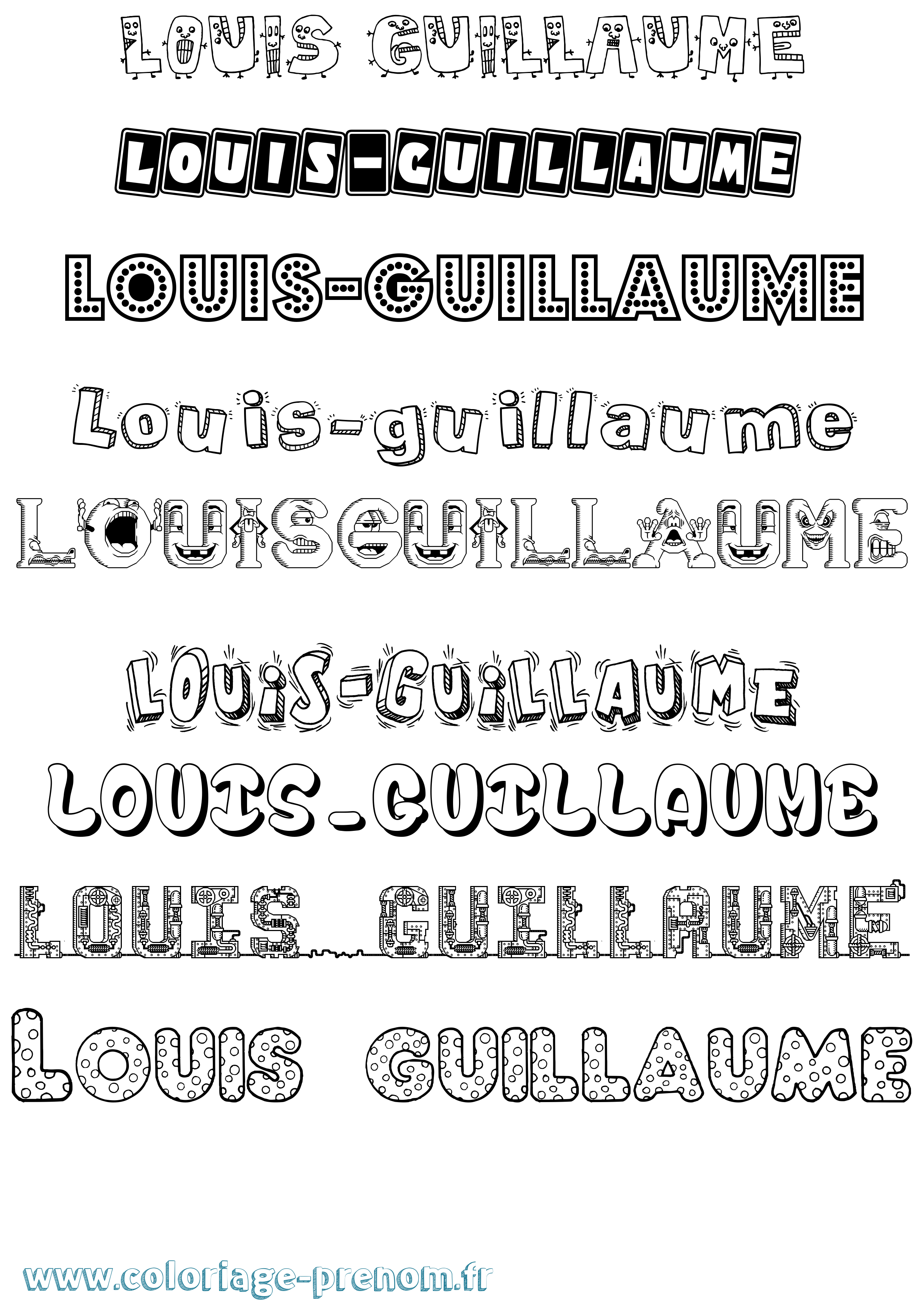 Coloriage Louis-Guillaume Fun Coloriage prénom Louis-Guillaume Fun