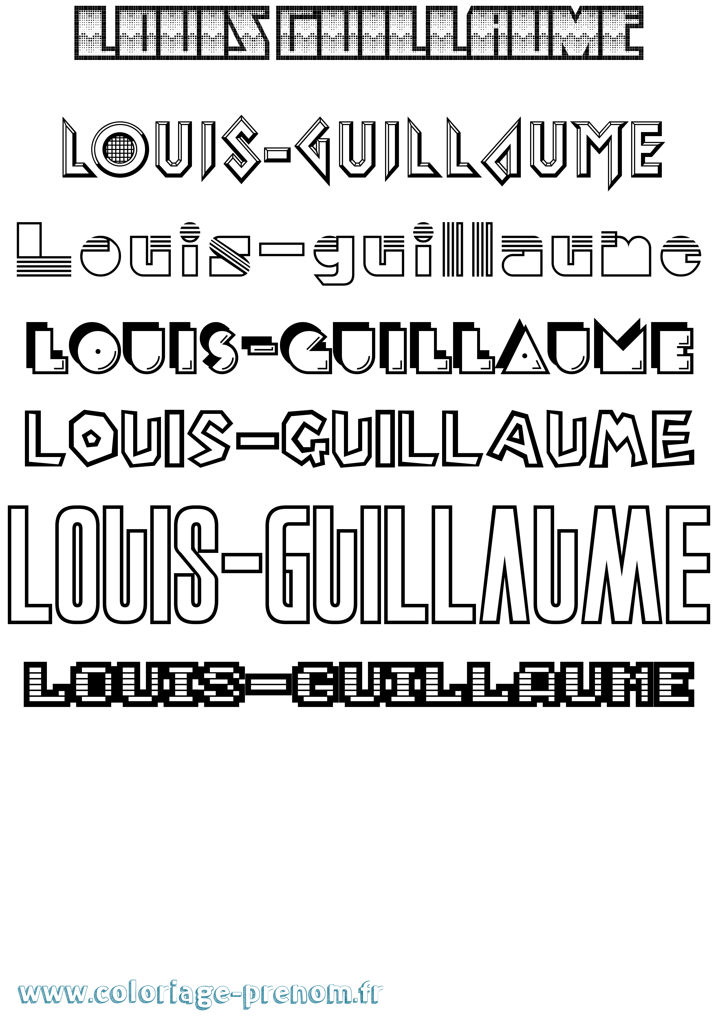 Coloriage Louis-Guillaume Jeux Vidéos Coloriage prénom Louis-Guillaume Jeux Vidéos