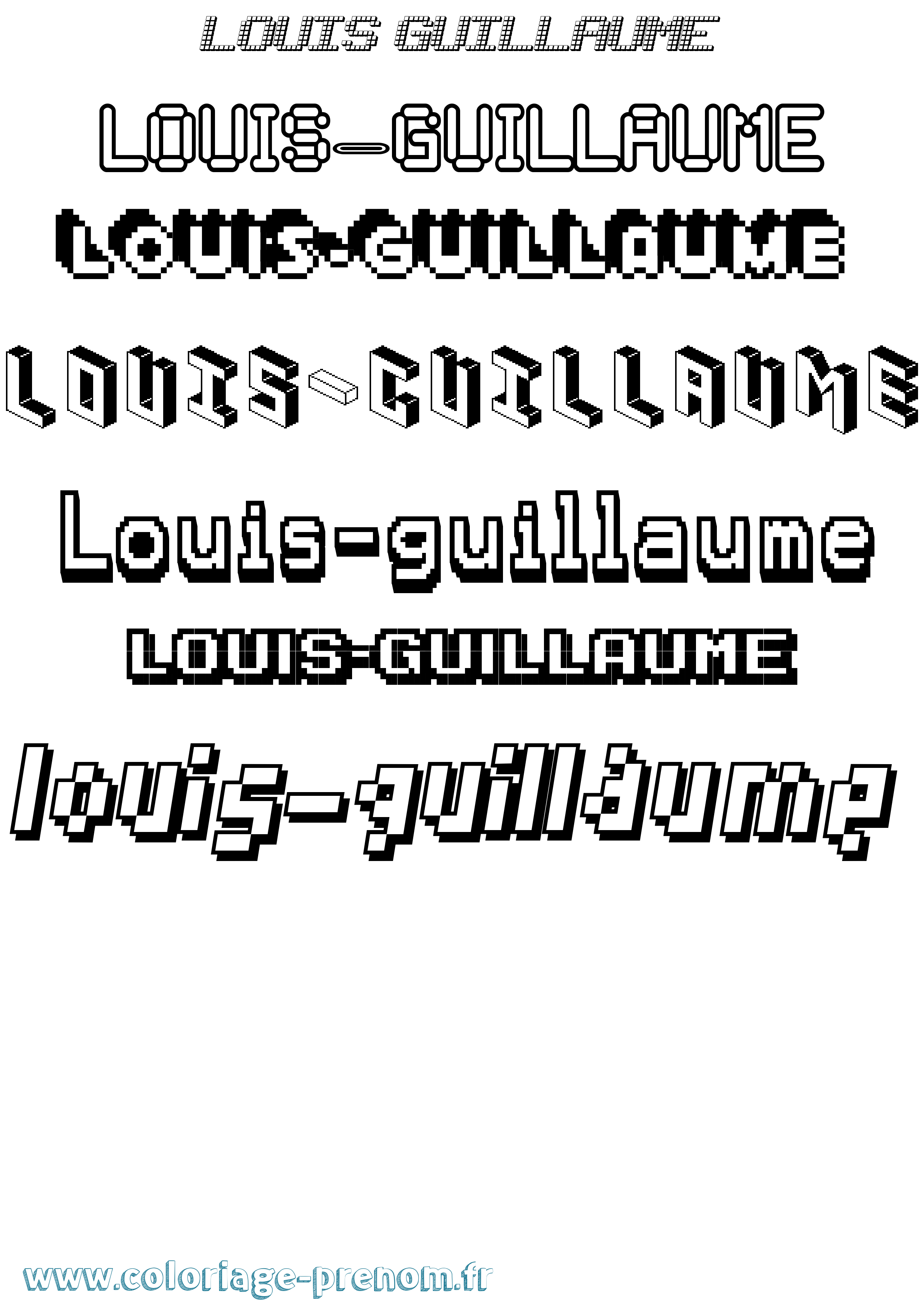 Coloriage Louis-Guillaume Pixel Coloriage prénom Louis-Guillaume Pixel