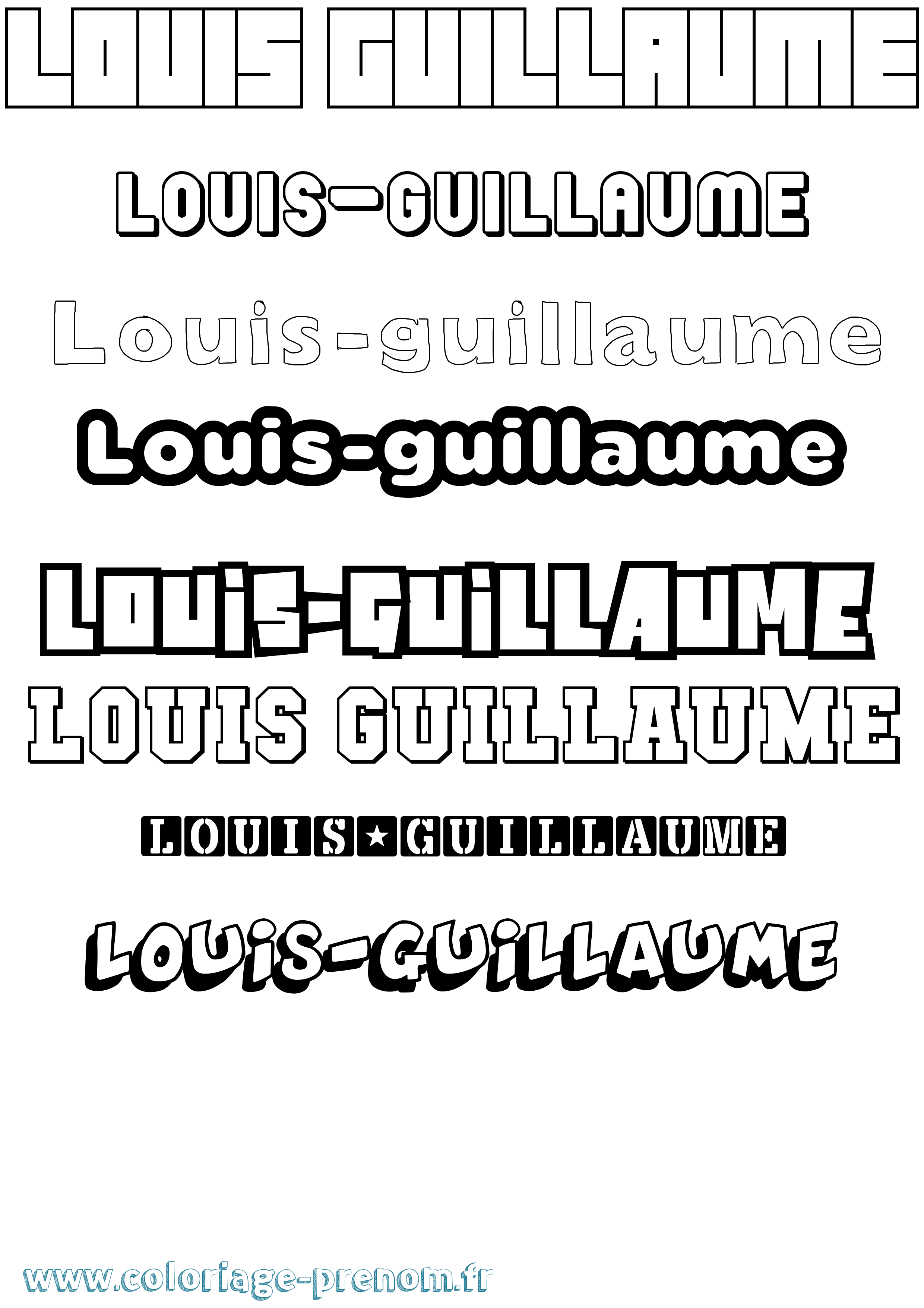 Coloriage Louis-Guillaume Simple Coloriage prénom Louis-Guillaume Simple
