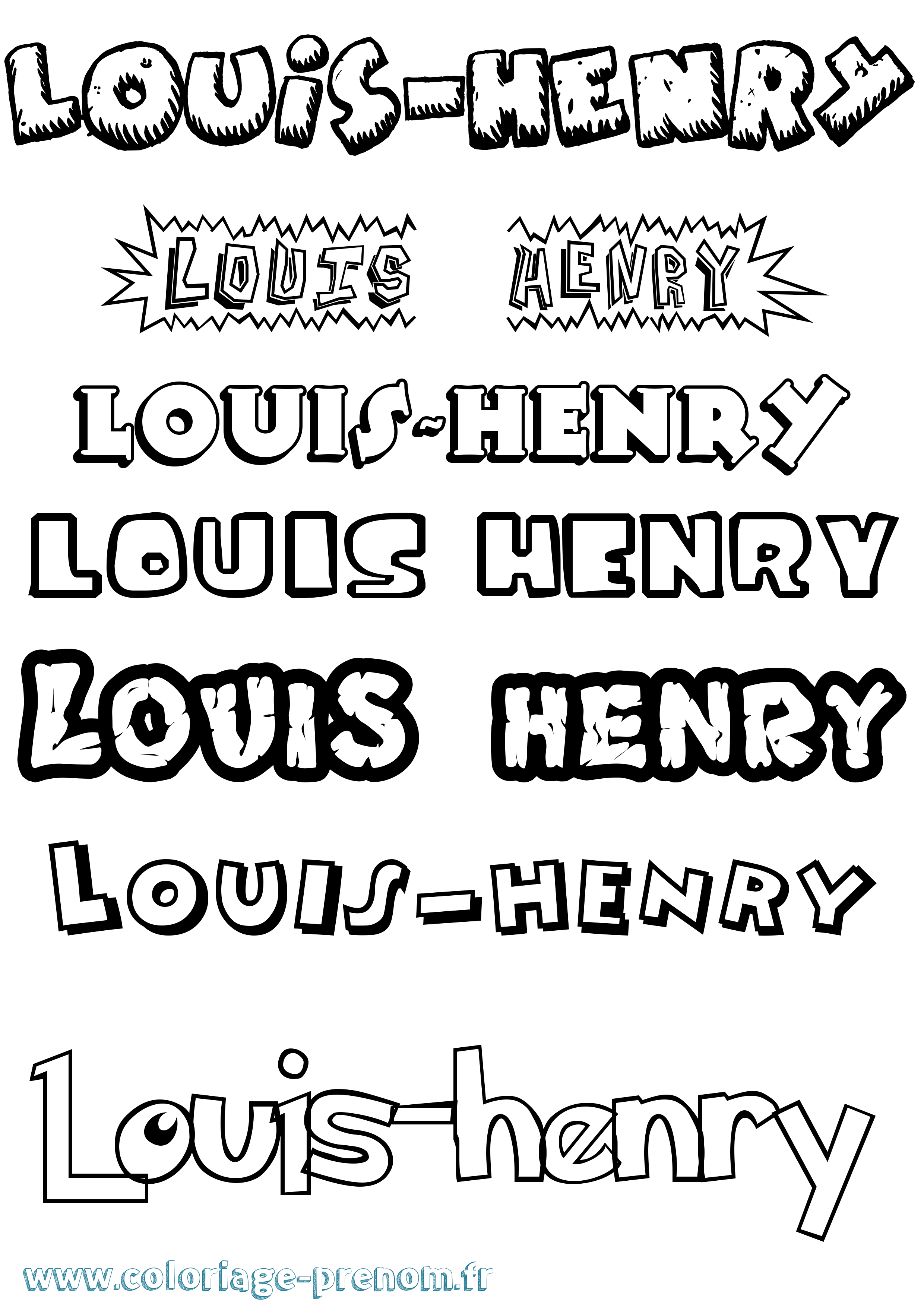 Coloriage Louis-Henry Dessin Animé Coloriage prénom Louis-Henry Dessin Animé