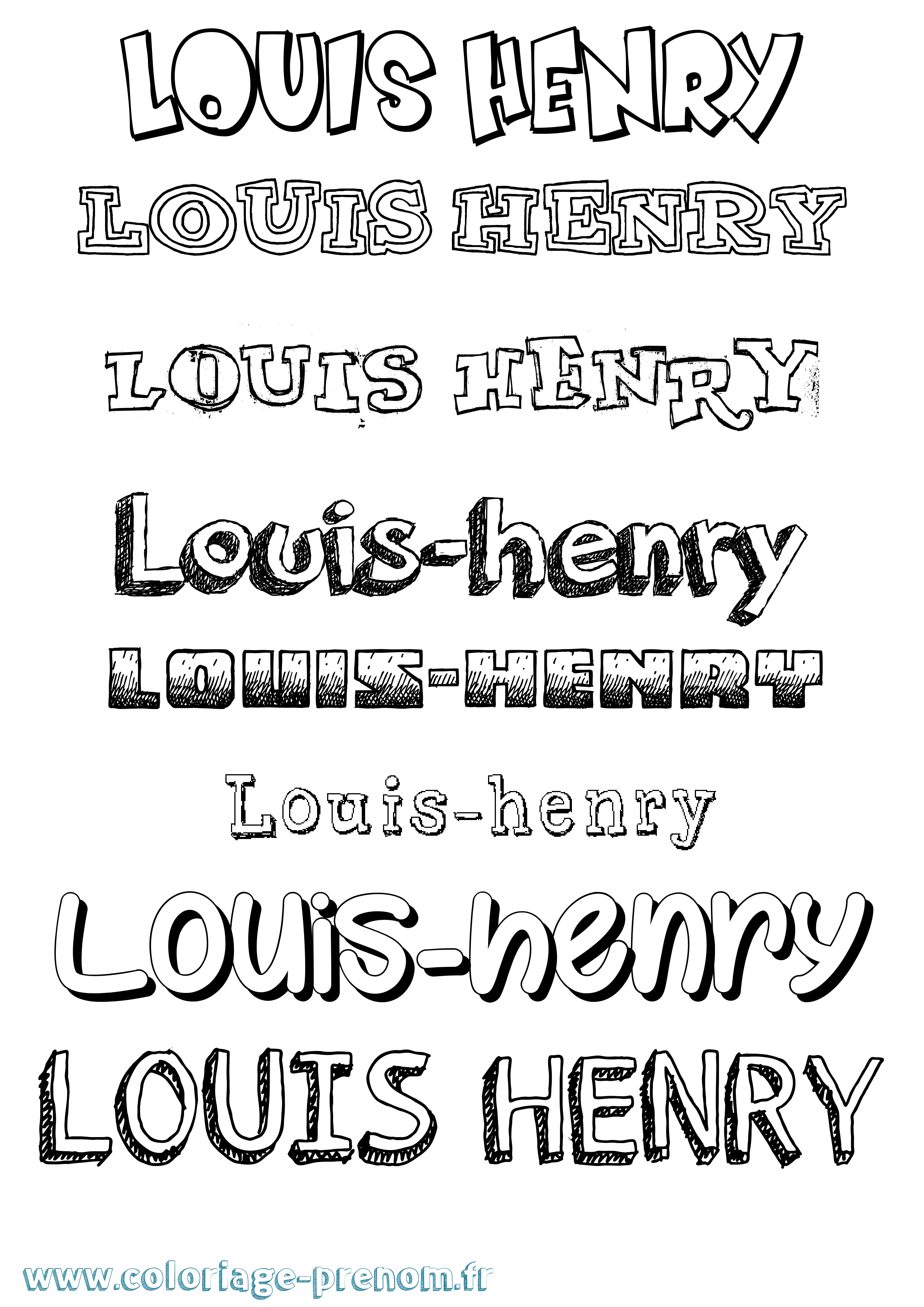 Coloriage Louis-Henry Dessiné Coloriage prénom Louis-Henry Dessiné