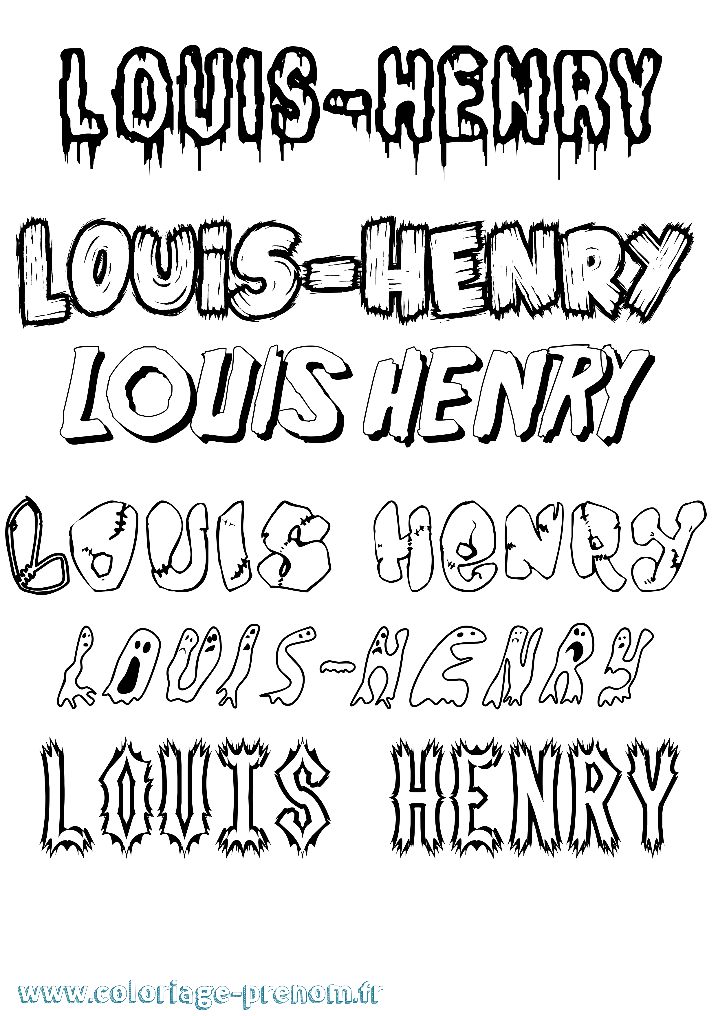 Coloriage Louis-Henry Frisson Coloriage prénom Louis-Henry Frisson