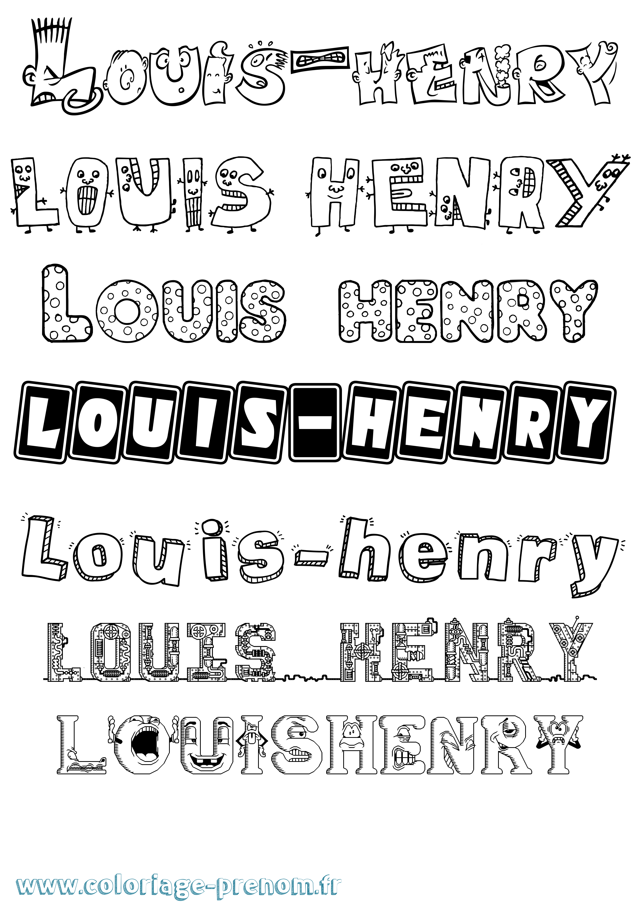 Coloriage Louis-Henry Fun Coloriage prénom Louis-Henry Fun