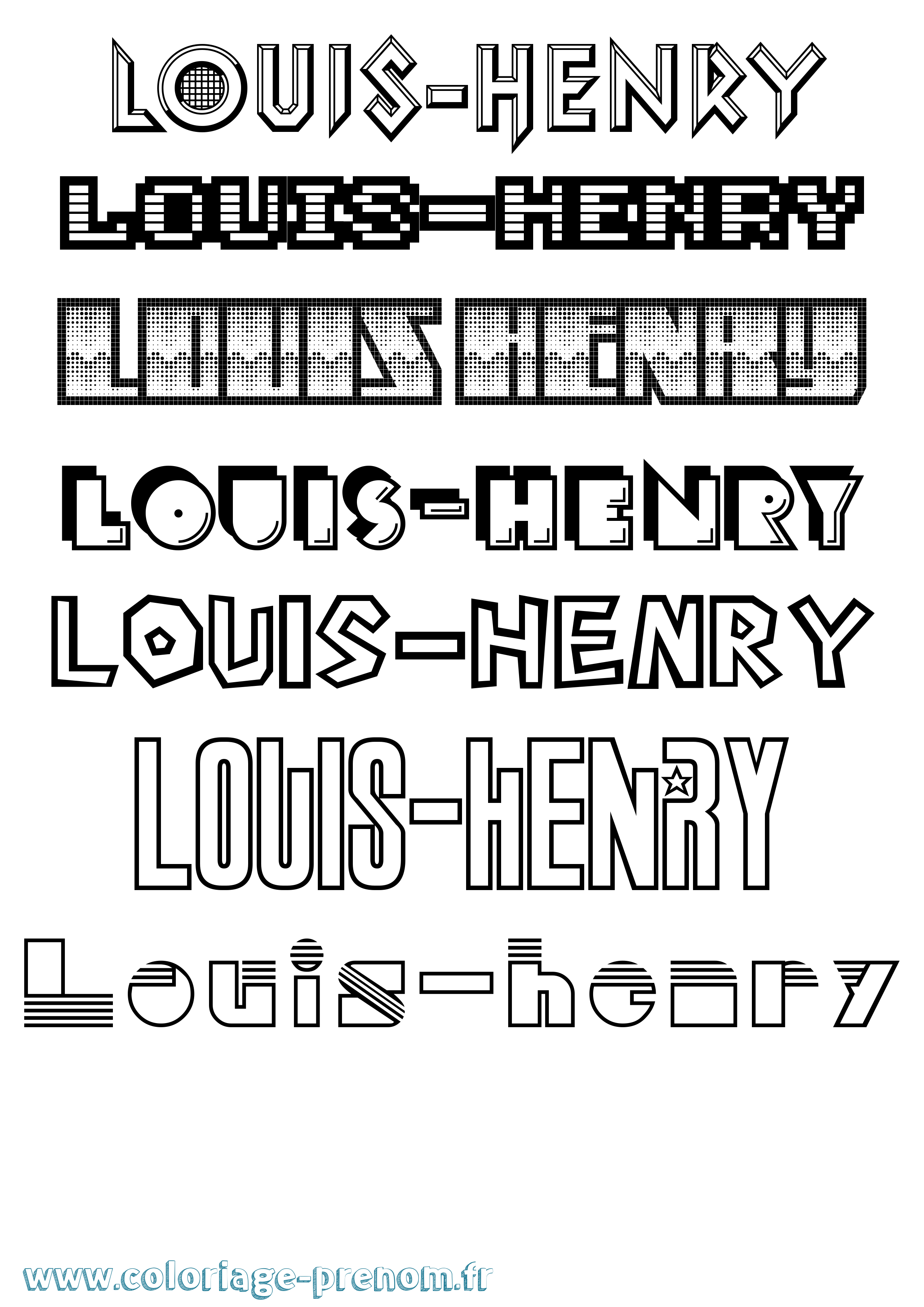 Coloriage Louis-Henry Jeux Vidéos Coloriage prénom Louis-Henry Jeux Vidéos