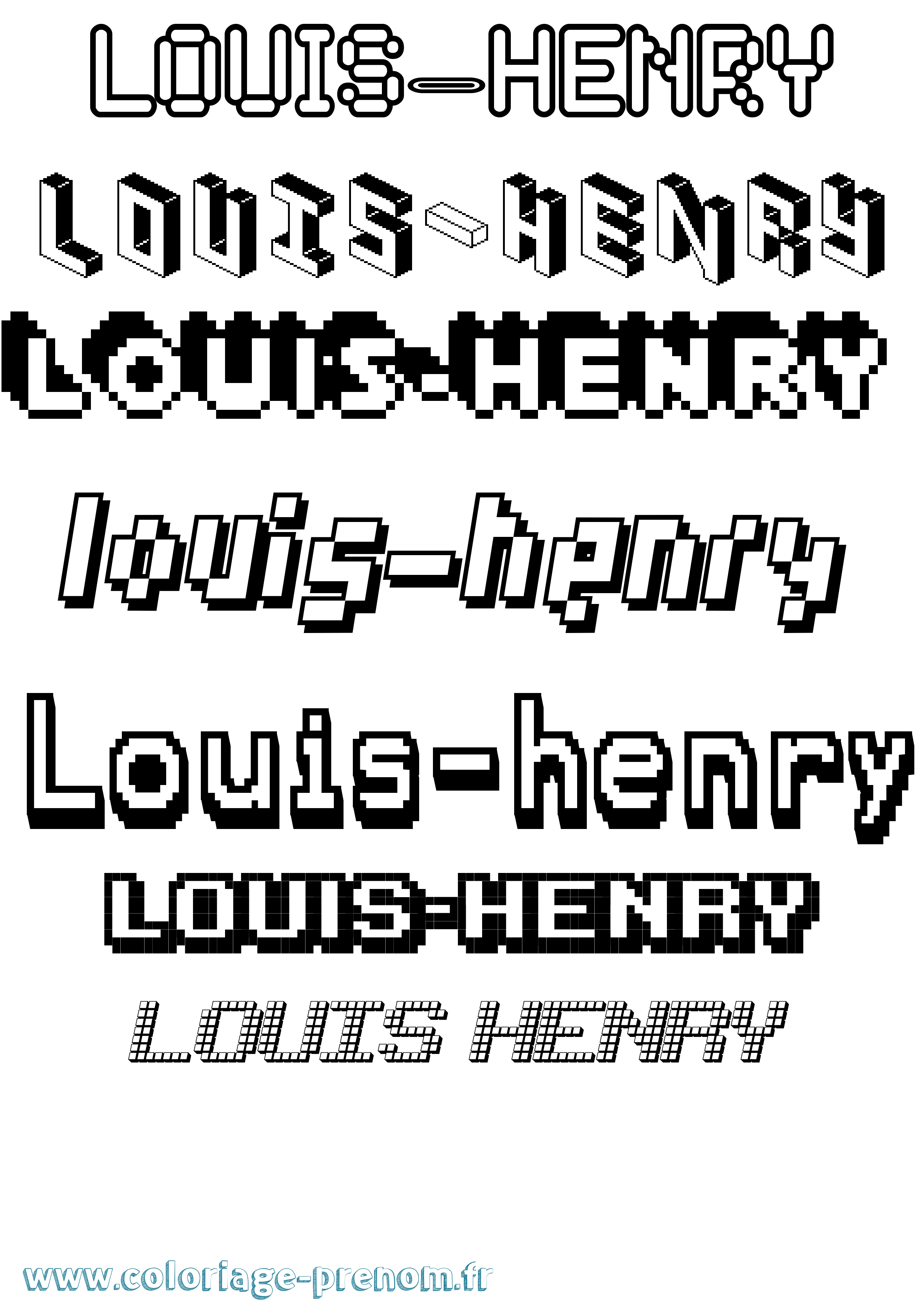 Coloriage Louis-Henry Pixel Coloriage prénom Louis-Henry Pixel