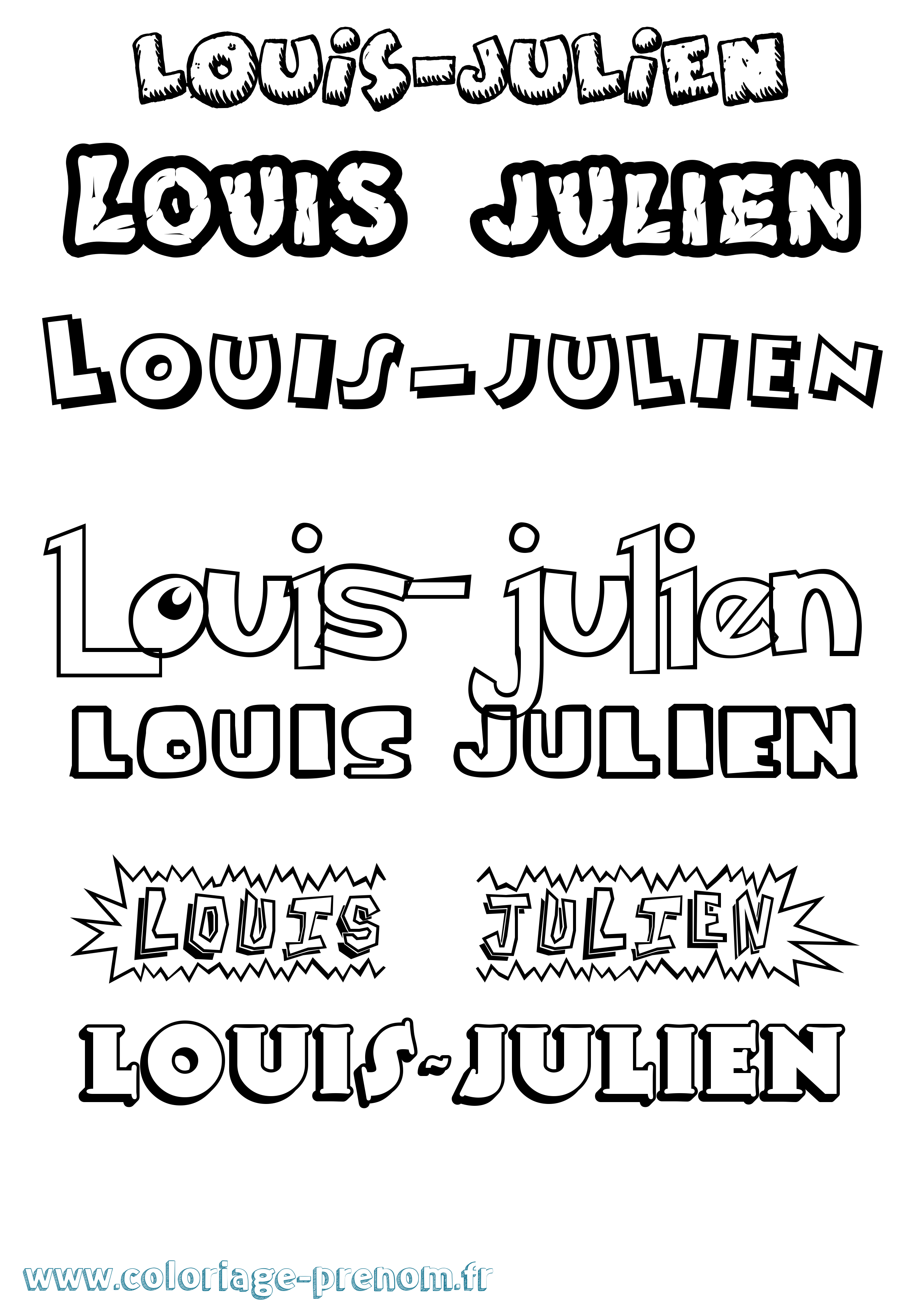 Coloriage Louis-Julien Dessin Animé Coloriage prénom Louis-Julien Dessin Animé
