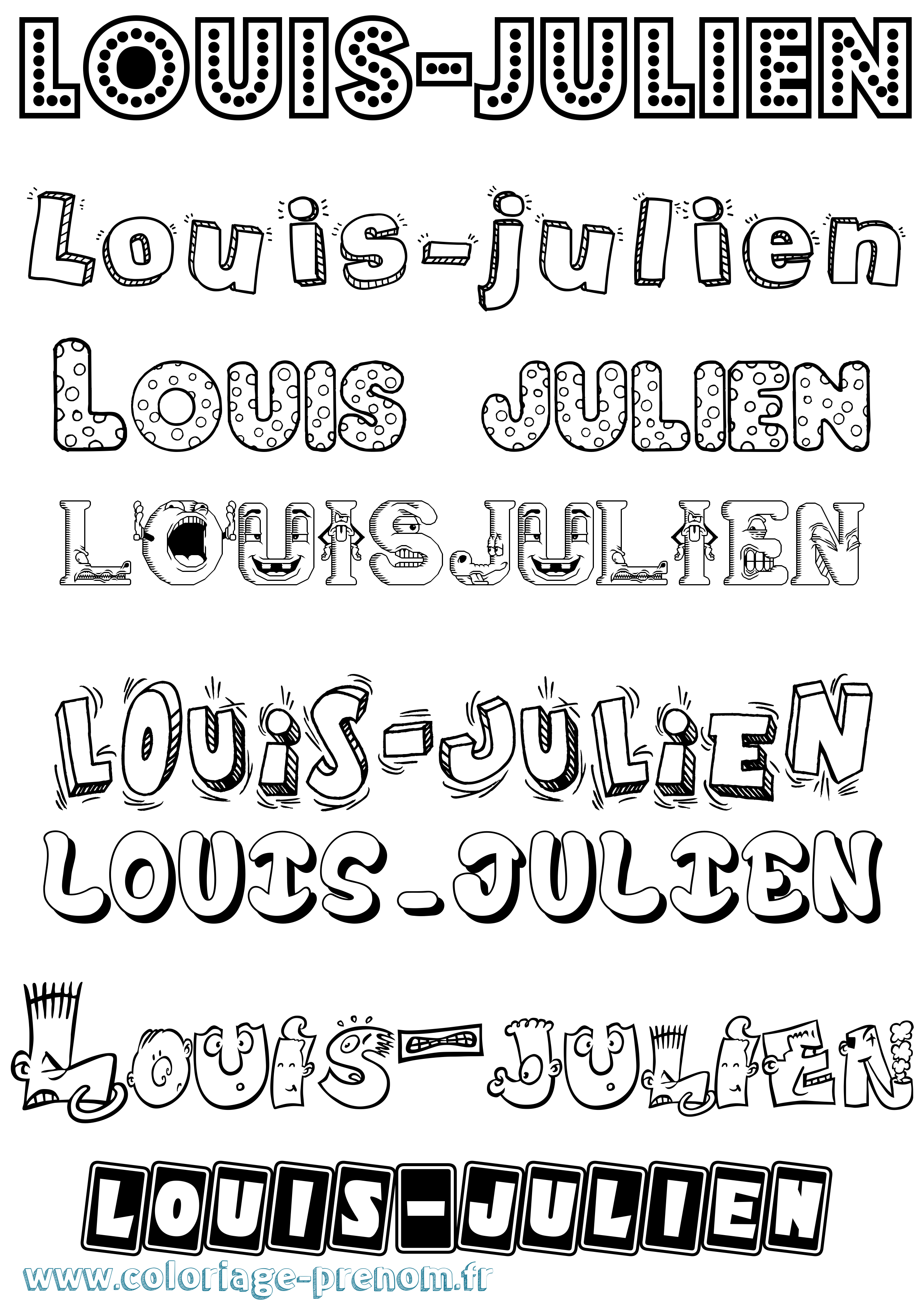 Coloriage Louis-Julien Fun Coloriage prénom Louis-Julien Fun