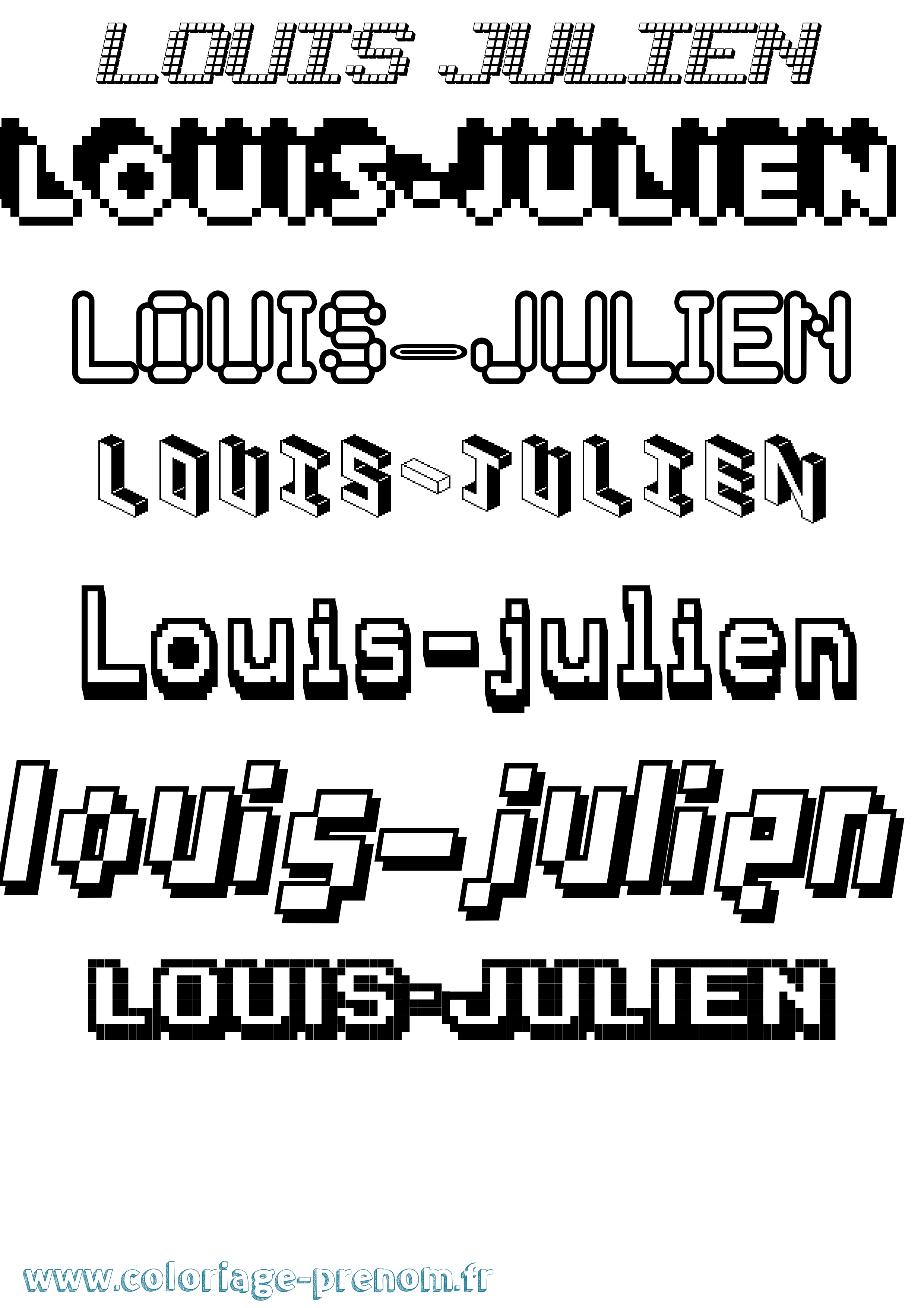 Coloriage Louis-Julien Pixel Coloriage prénom Louis-Julien Pixel