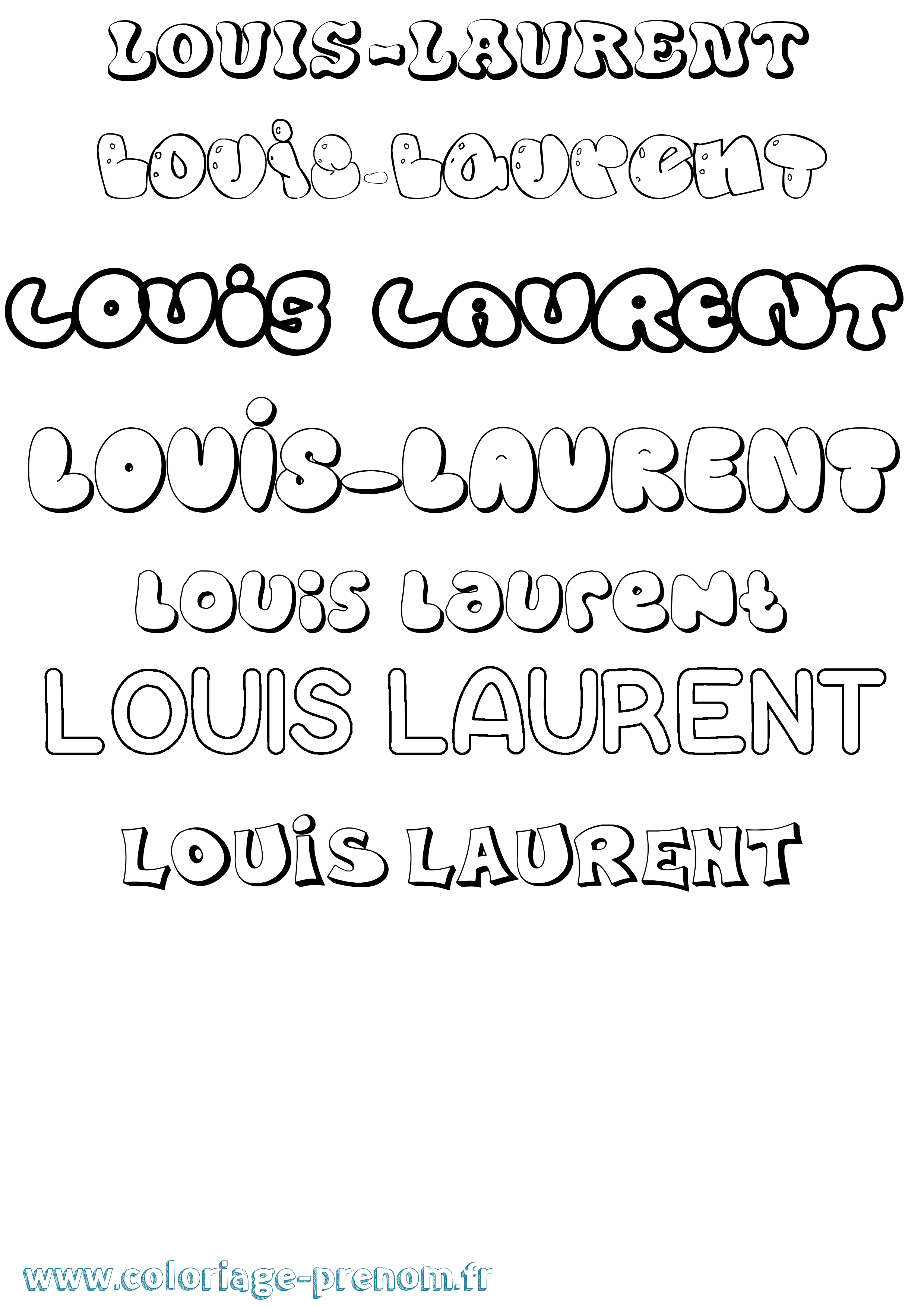 Coloriage Louis-Laurent Bubble Coloriage prénom Louis-Laurent Bubble