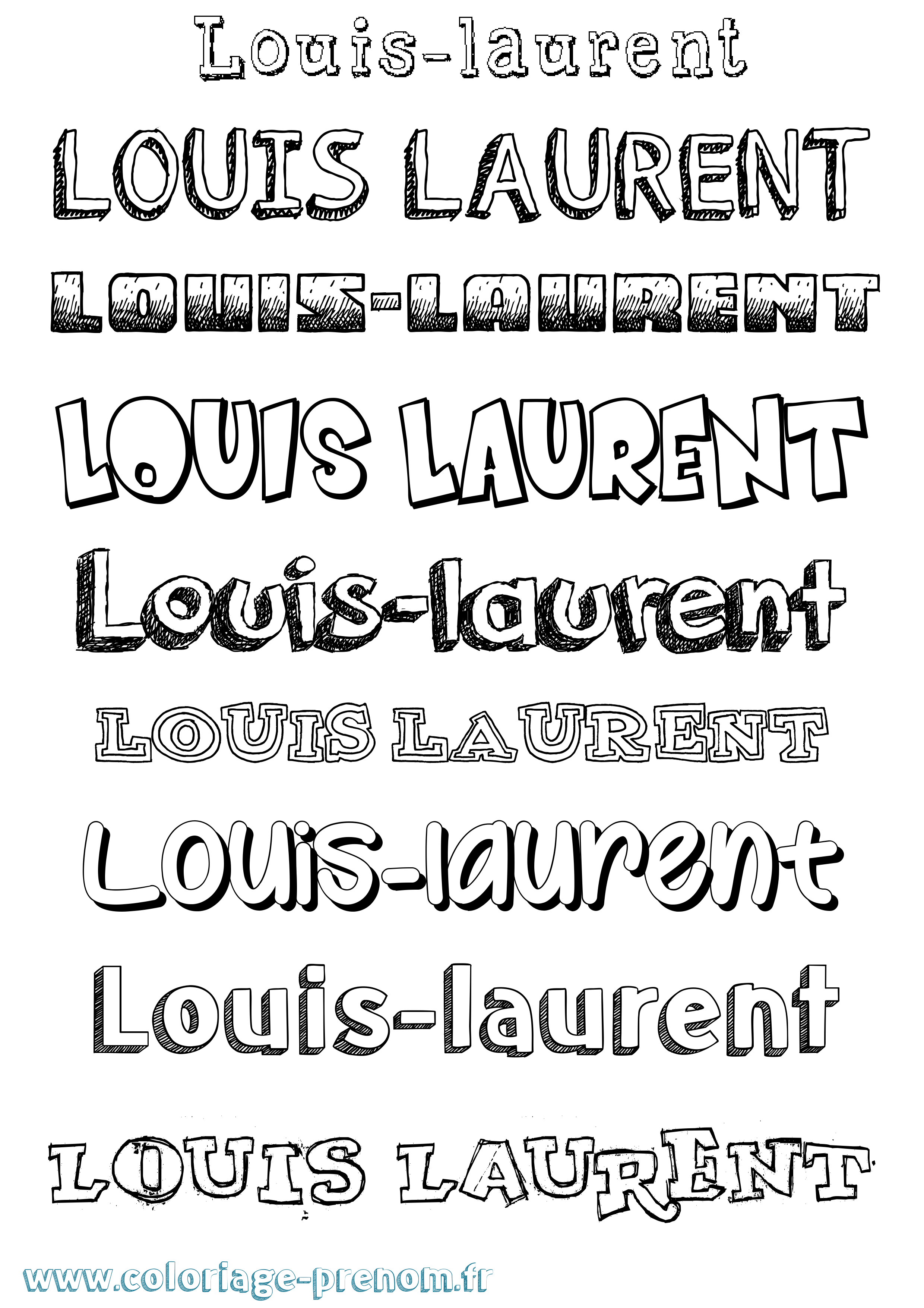 Coloriage Louis-Laurent Dessiné Coloriage prénom Louis-Laurent Dessiné