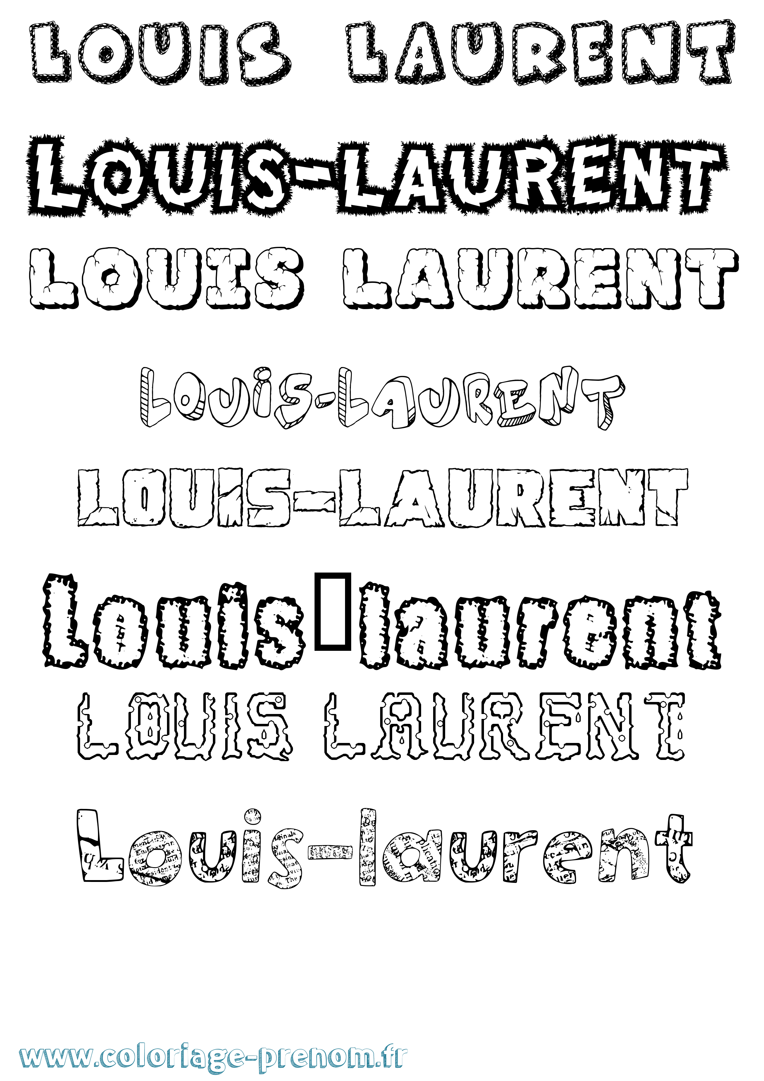 Coloriage Louis-Laurent Destructuré Coloriage prénom Louis-Laurent Destructuré