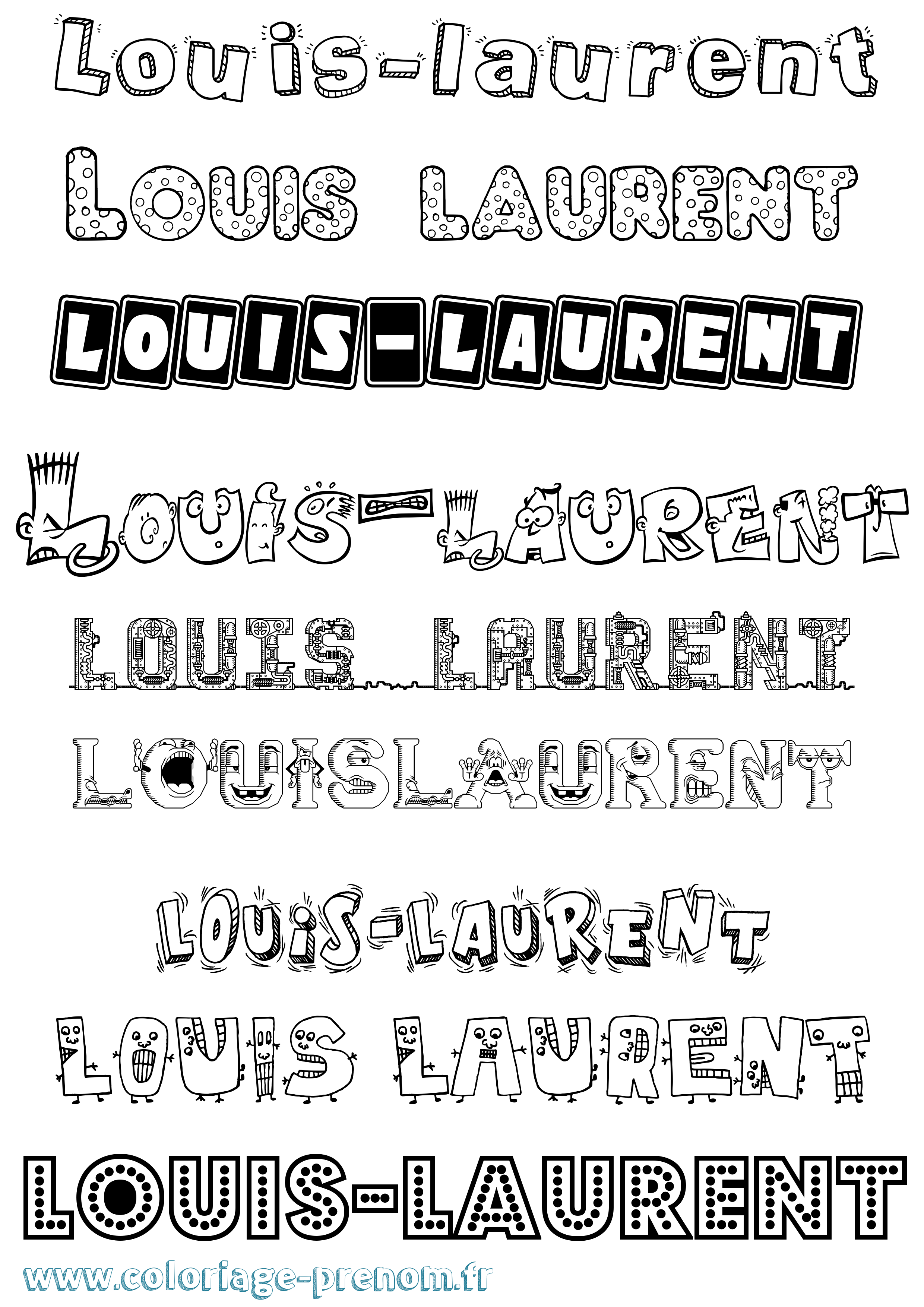 Coloriage Louis-Laurent Fun Coloriage prénom Louis-Laurent Fun