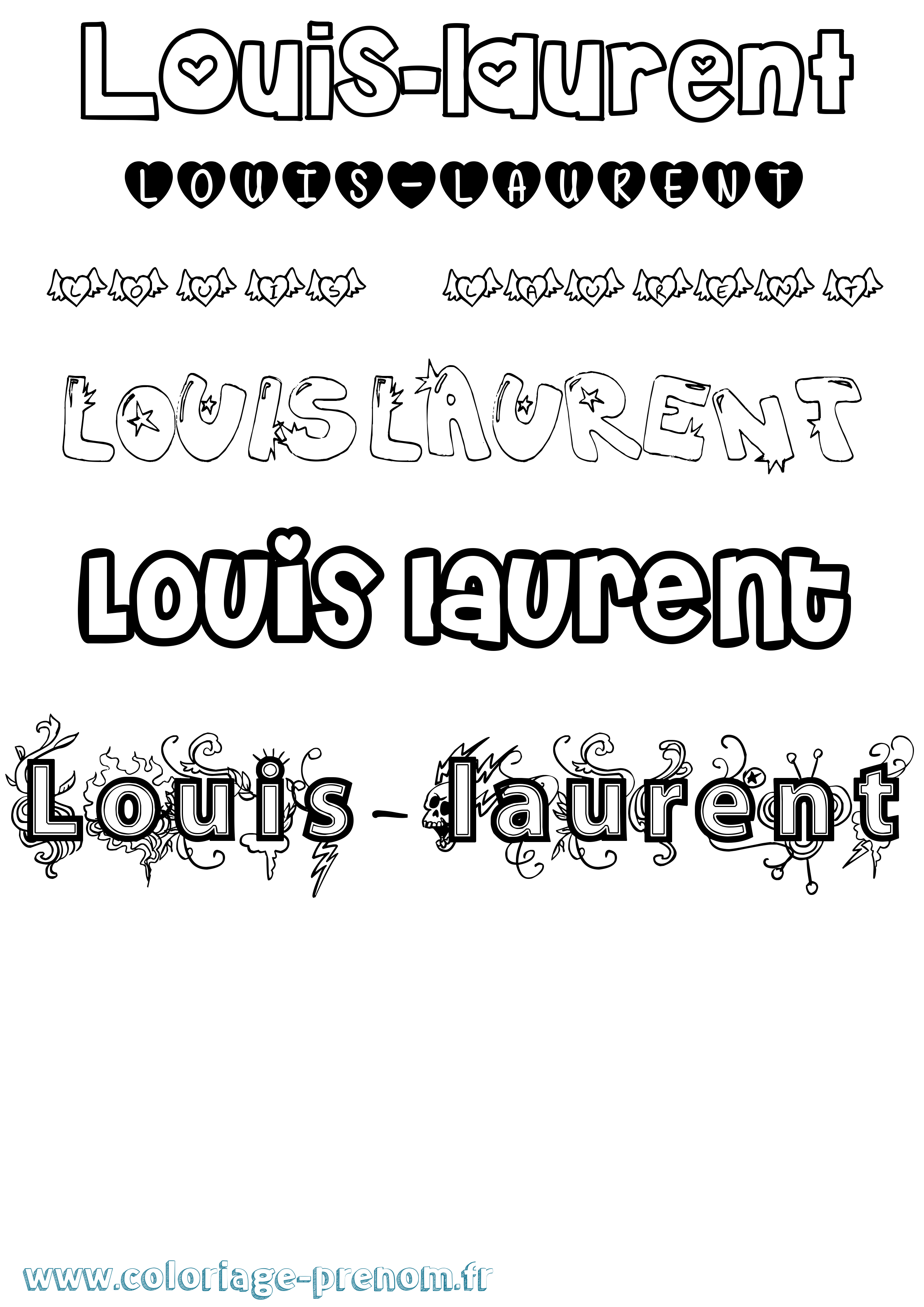 Coloriage Louis-Laurent Girly Coloriage prénom Louis-Laurent Girly