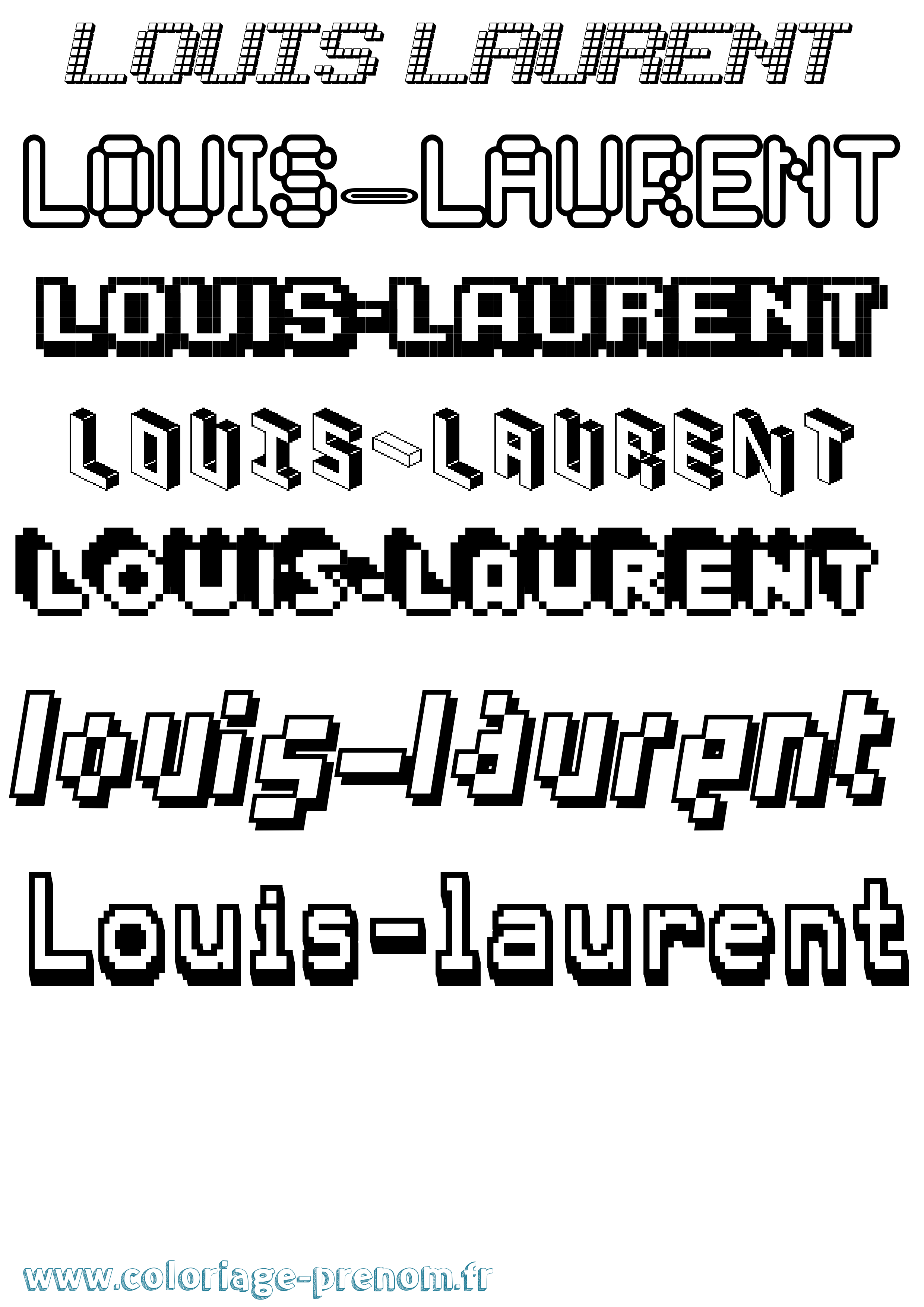 Coloriage Louis-Laurent Pixel Coloriage prénom Louis-Laurent Pixel