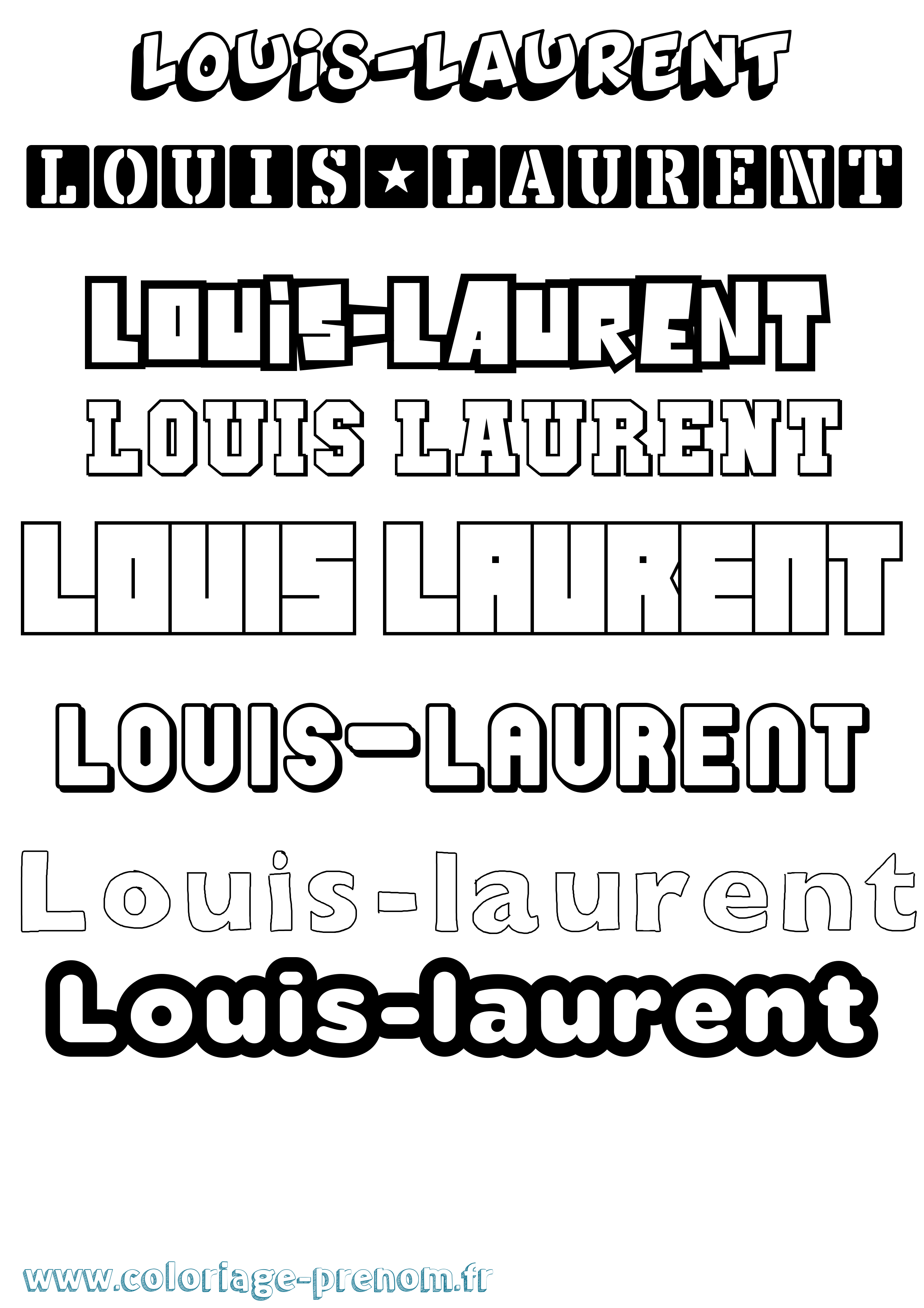 Coloriage Louis-Laurent Simple Coloriage prénom Louis-Laurent Simple