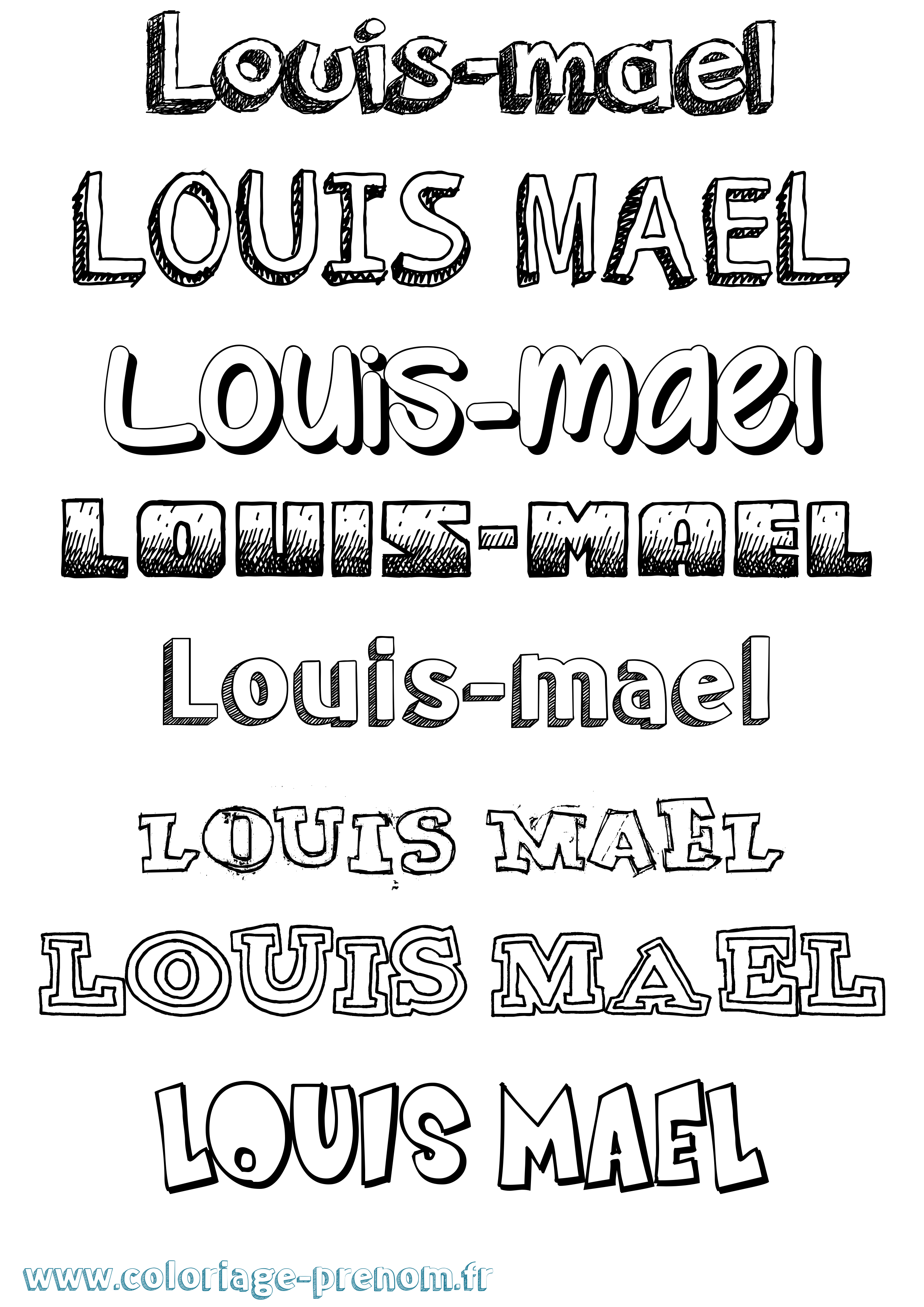 Coloriage Louis-Mael Dessiné Coloriage prénom Louis-Mael Dessiné