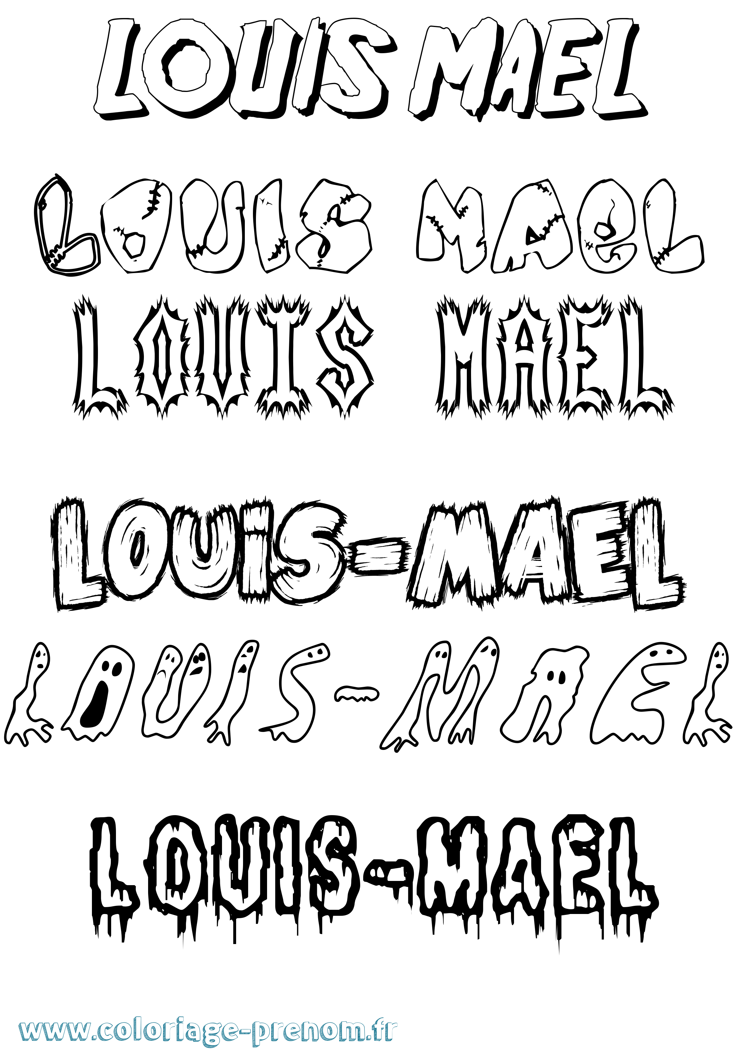 Coloriage Louis-Mael Frisson Coloriage prénom Louis-Mael Frisson