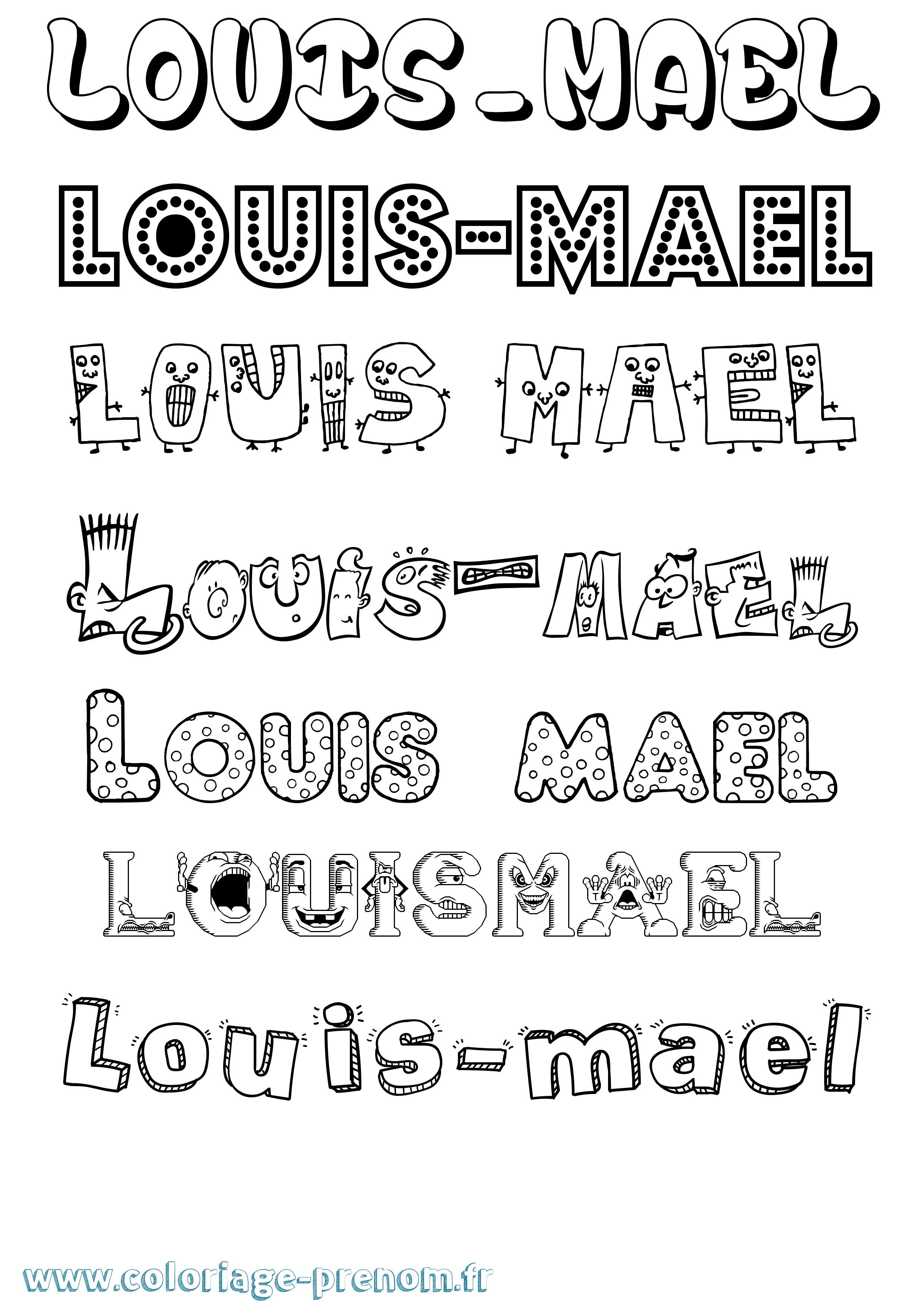 Coloriage Louis-Mael Fun Coloriage prénom Louis-Mael Fun