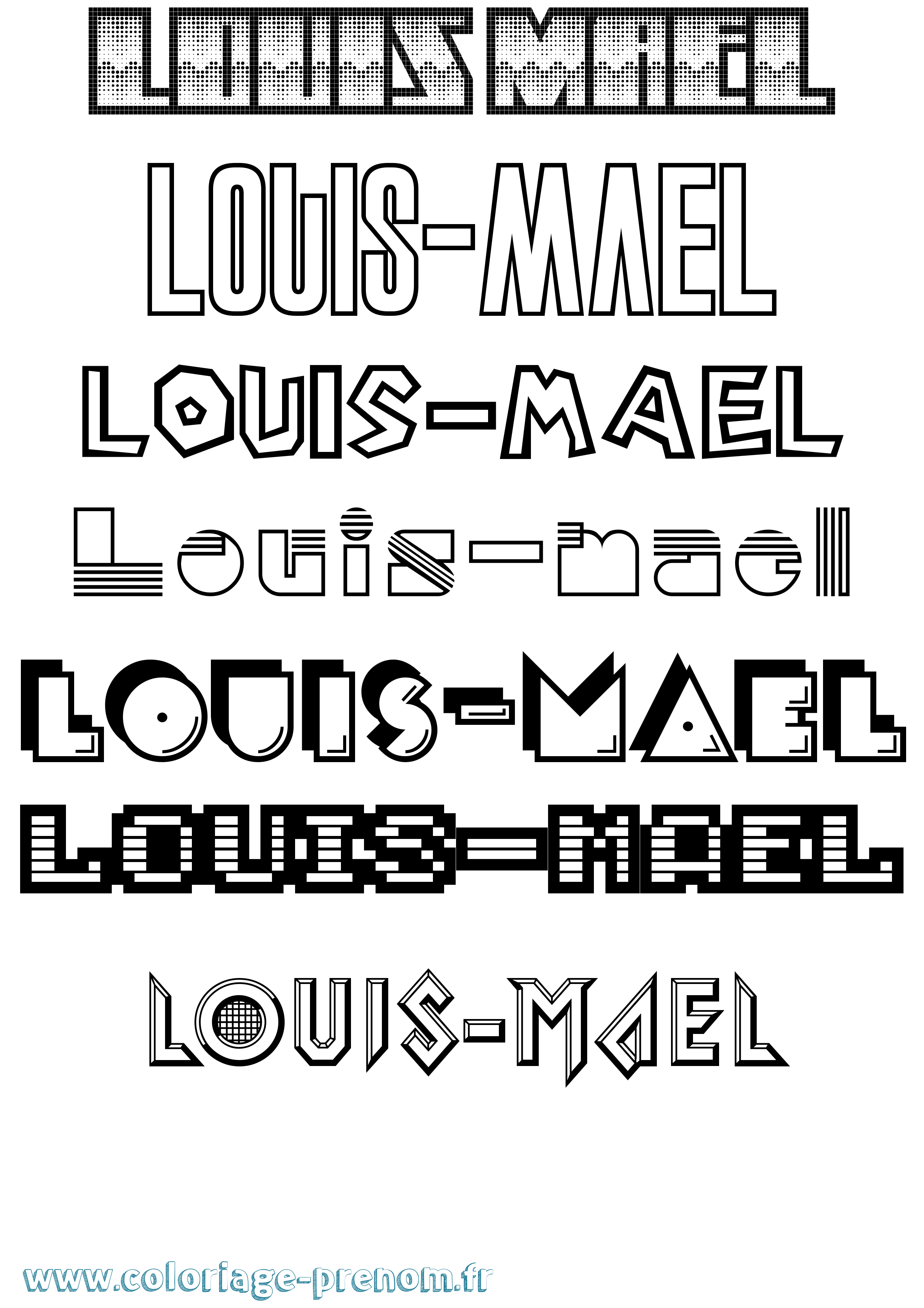 Coloriage Louis-Mael Jeux Vidéos Coloriage prénom Louis-Mael Jeux Vidéos