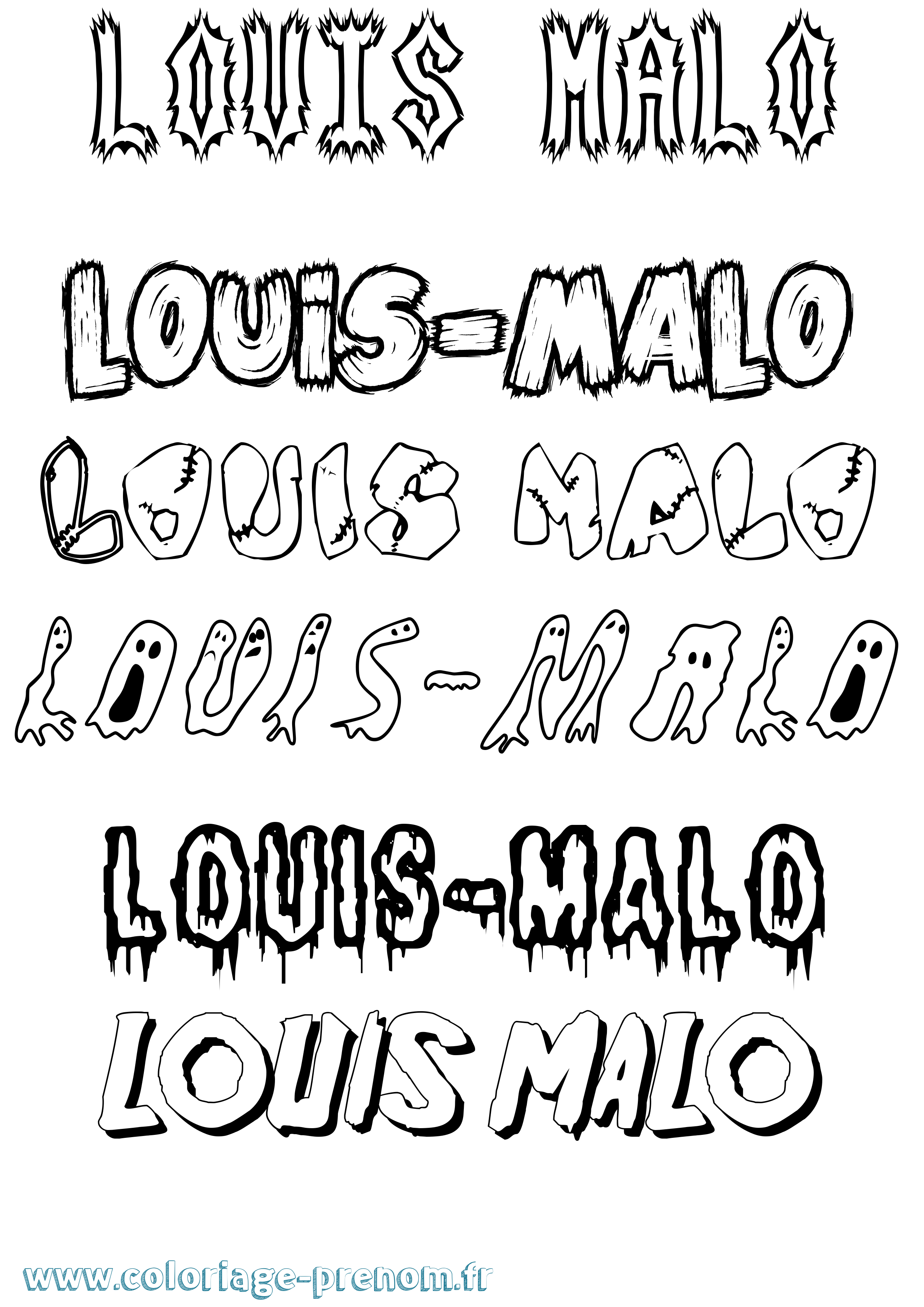 Coloriage Louis-Malo Frisson Coloriage prénom Louis-Malo Frisson