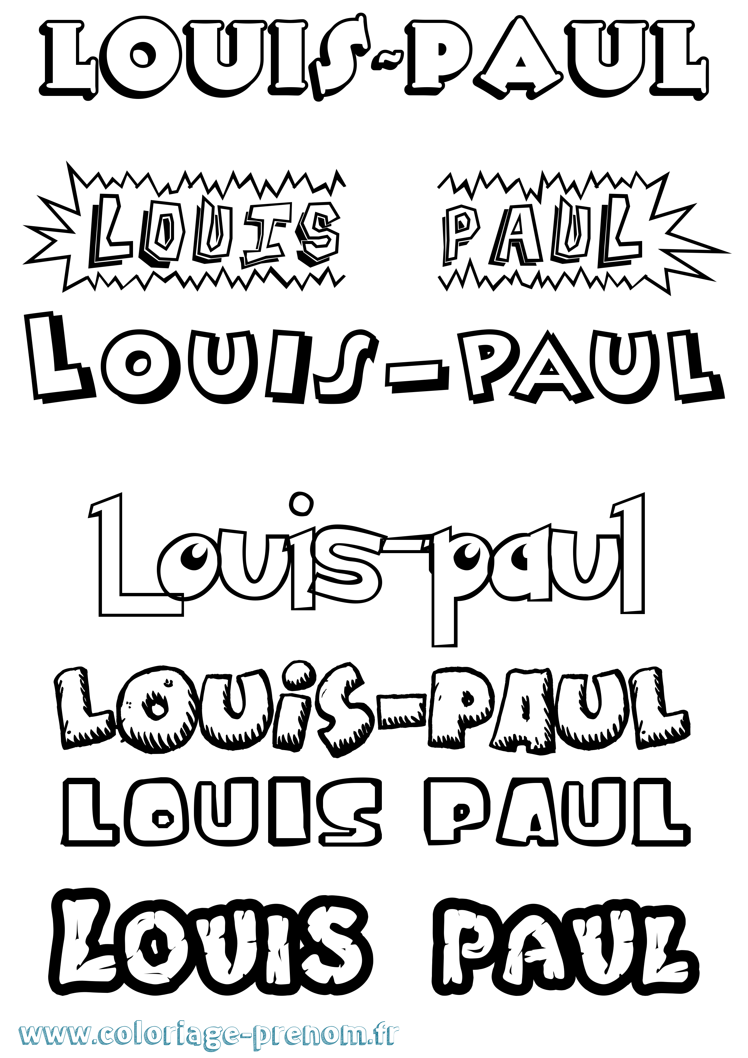 Coloriage Louis-Paul Dessin Animé Coloriage prénom Louis-Paul Dessin Animé