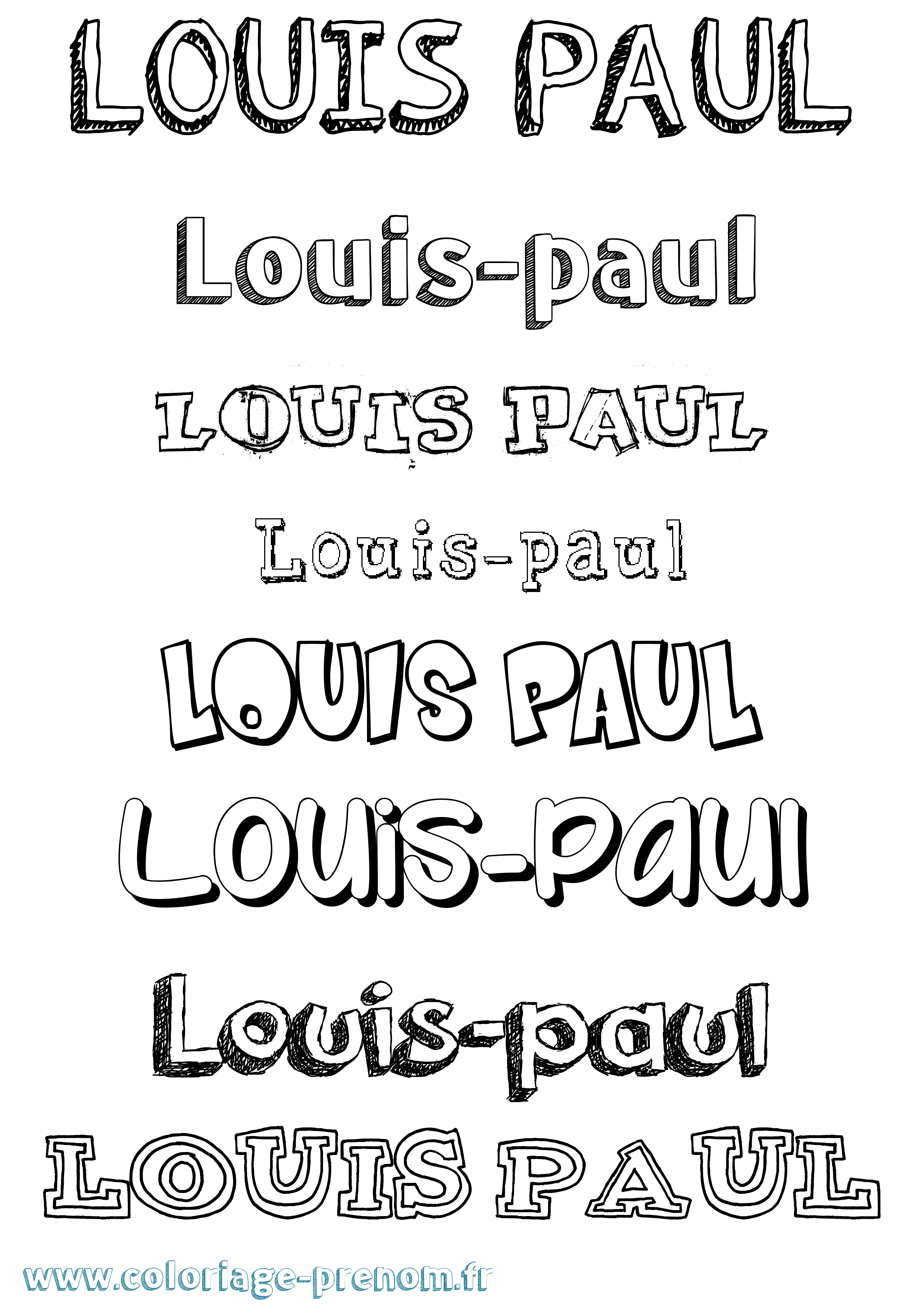 Coloriage Louis-Paul Dessiné Coloriage prénom Louis-Paul Dessiné