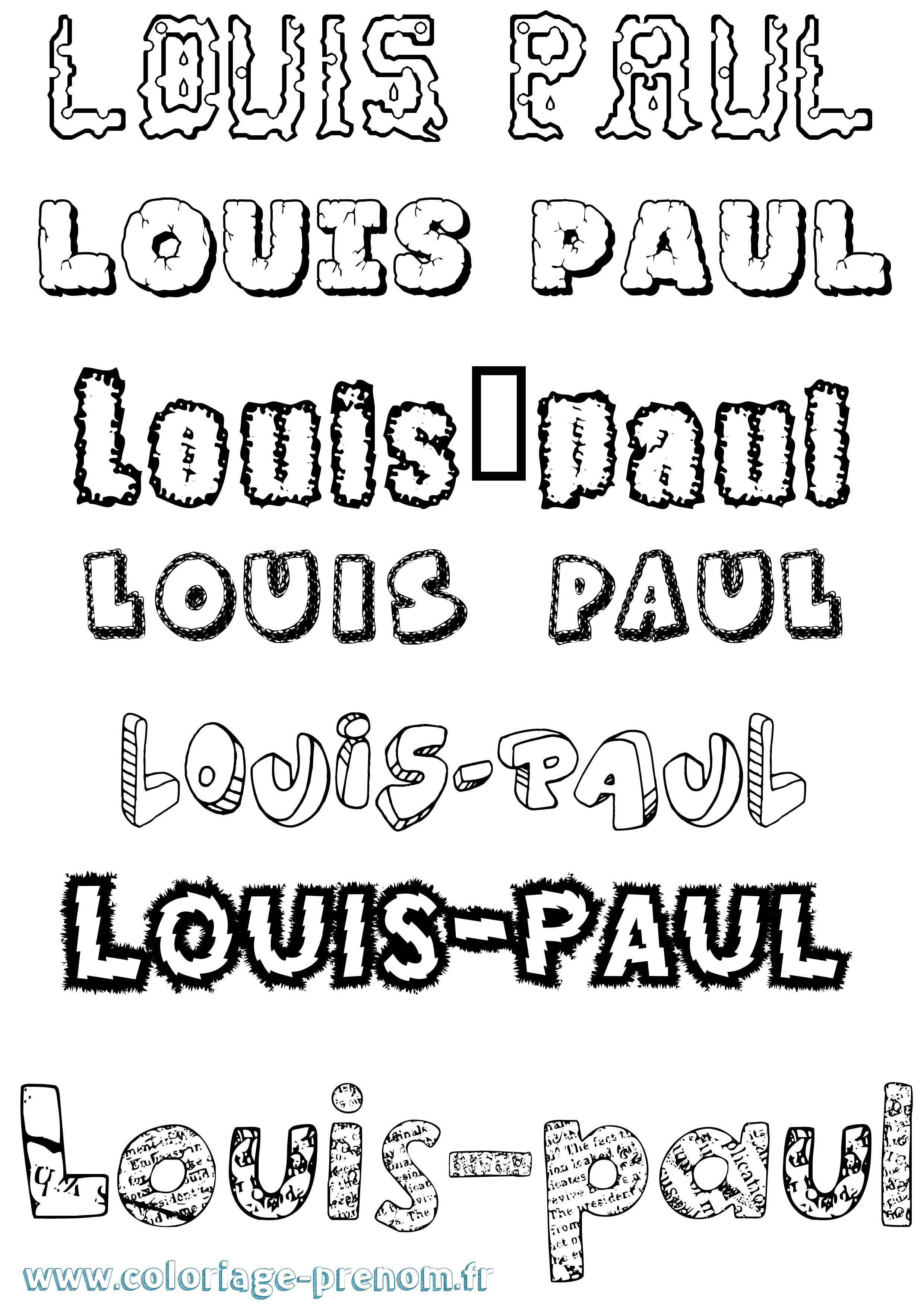 Coloriage Louis-Paul Destructuré Coloriage prénom Louis-Paul Destructuré