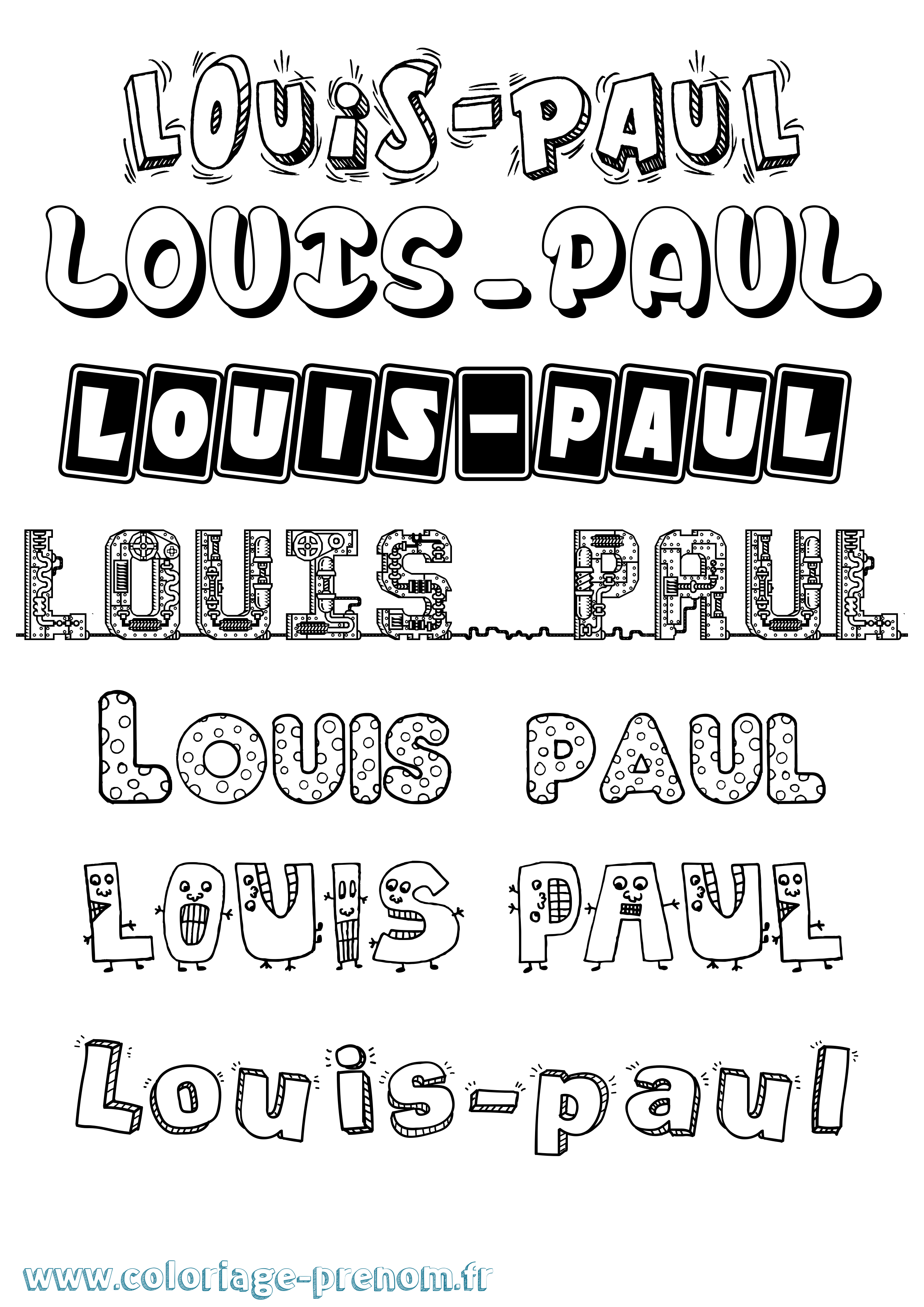 Coloriage Louis-Paul Fun Coloriage prénom Louis-Paul Fun