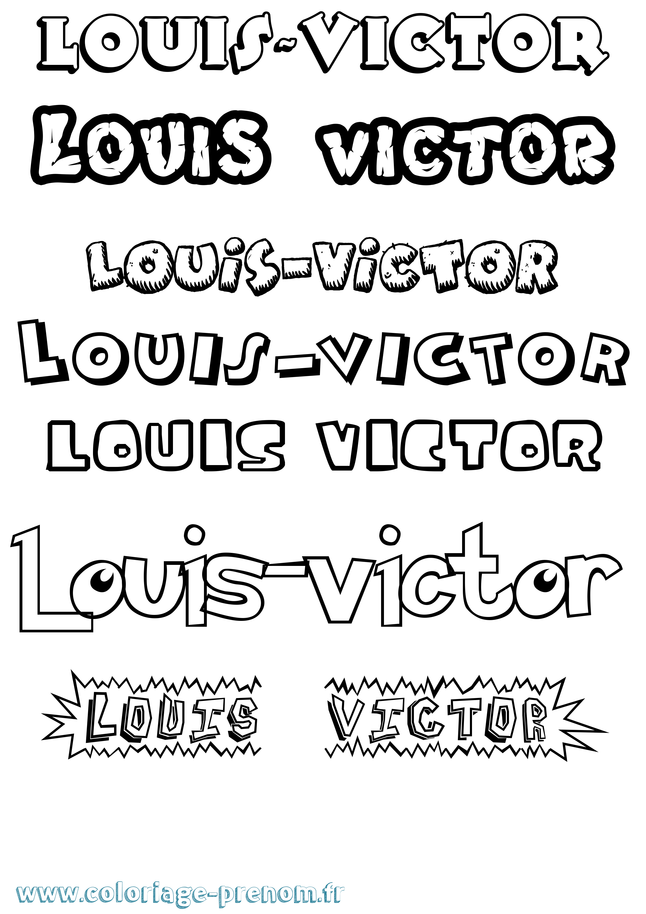 Coloriage Louis-Victor Dessin Animé Coloriage prénom Louis-Victor Dessin Animé