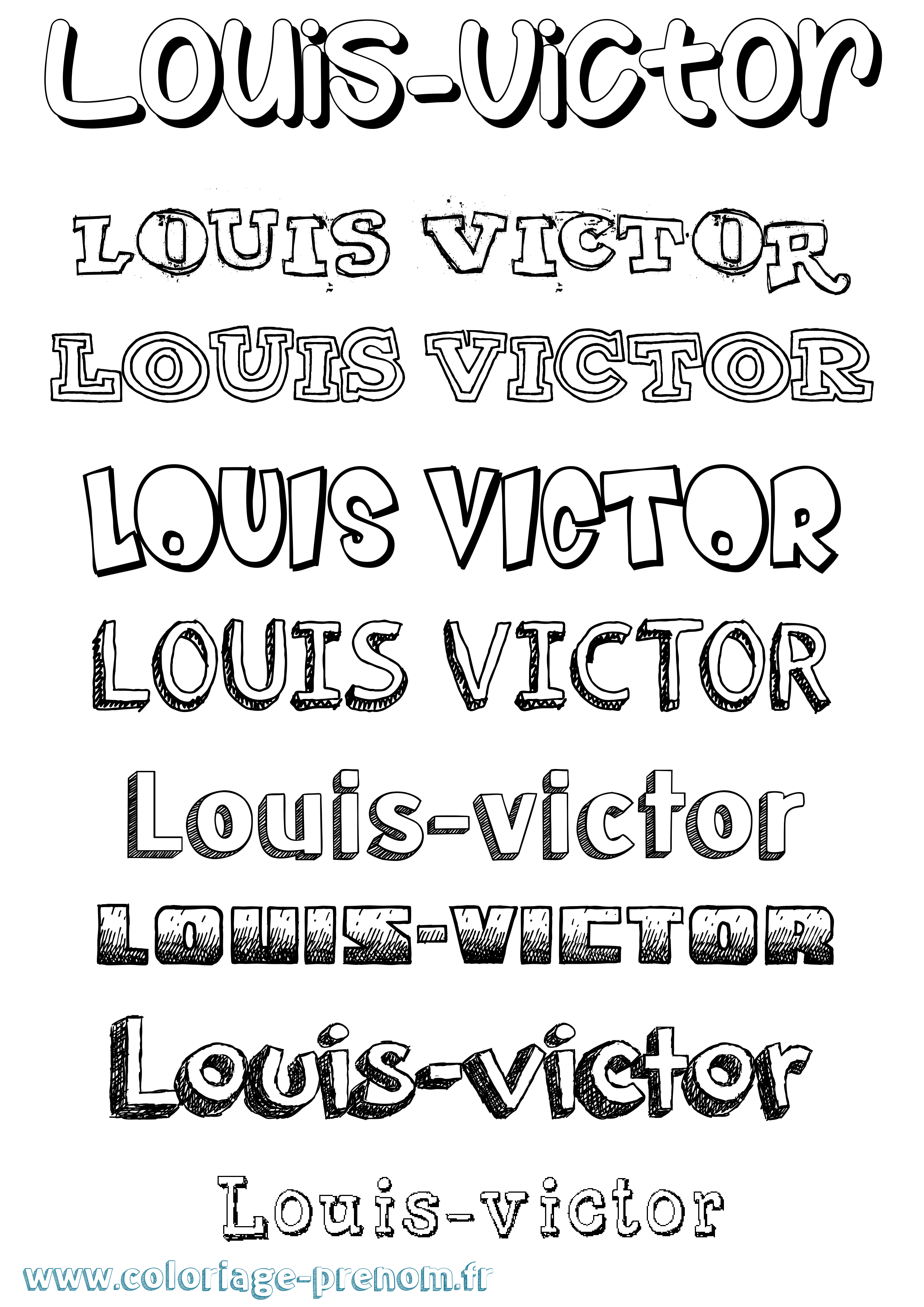 Coloriage Louis-Victor Dessiné Coloriage prénom Louis-Victor Dessiné