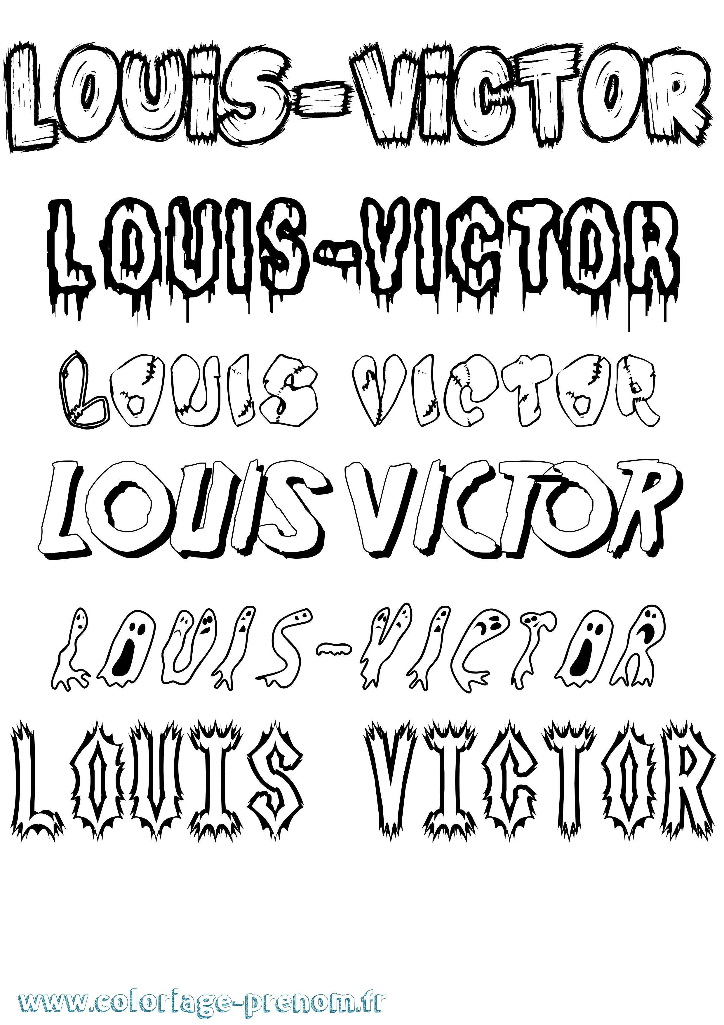 Coloriage Louis-Victor Frisson Coloriage prénom Louis-Victor Frisson