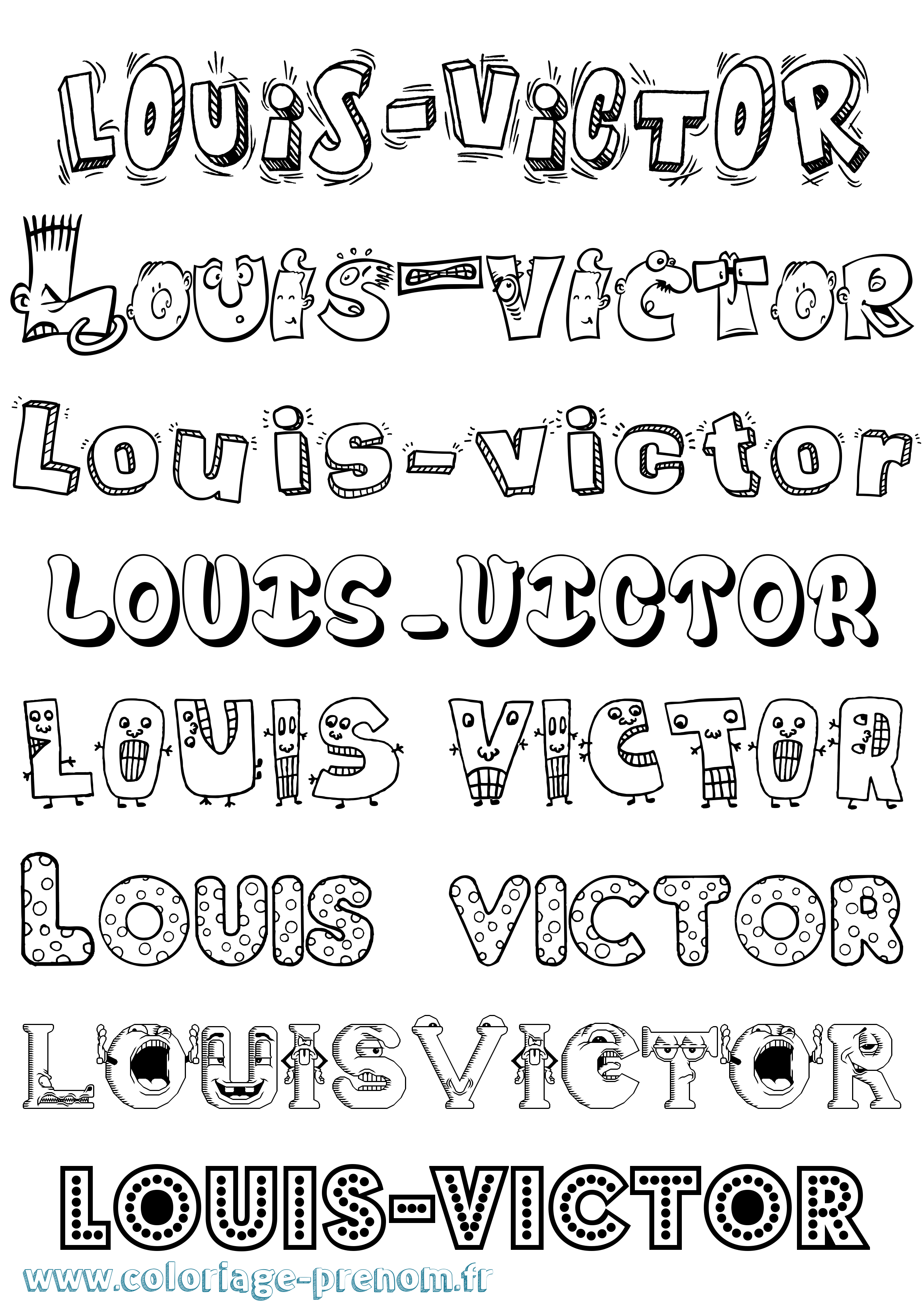 Coloriage Louis-Victor Fun Coloriage prénom Louis-Victor Fun