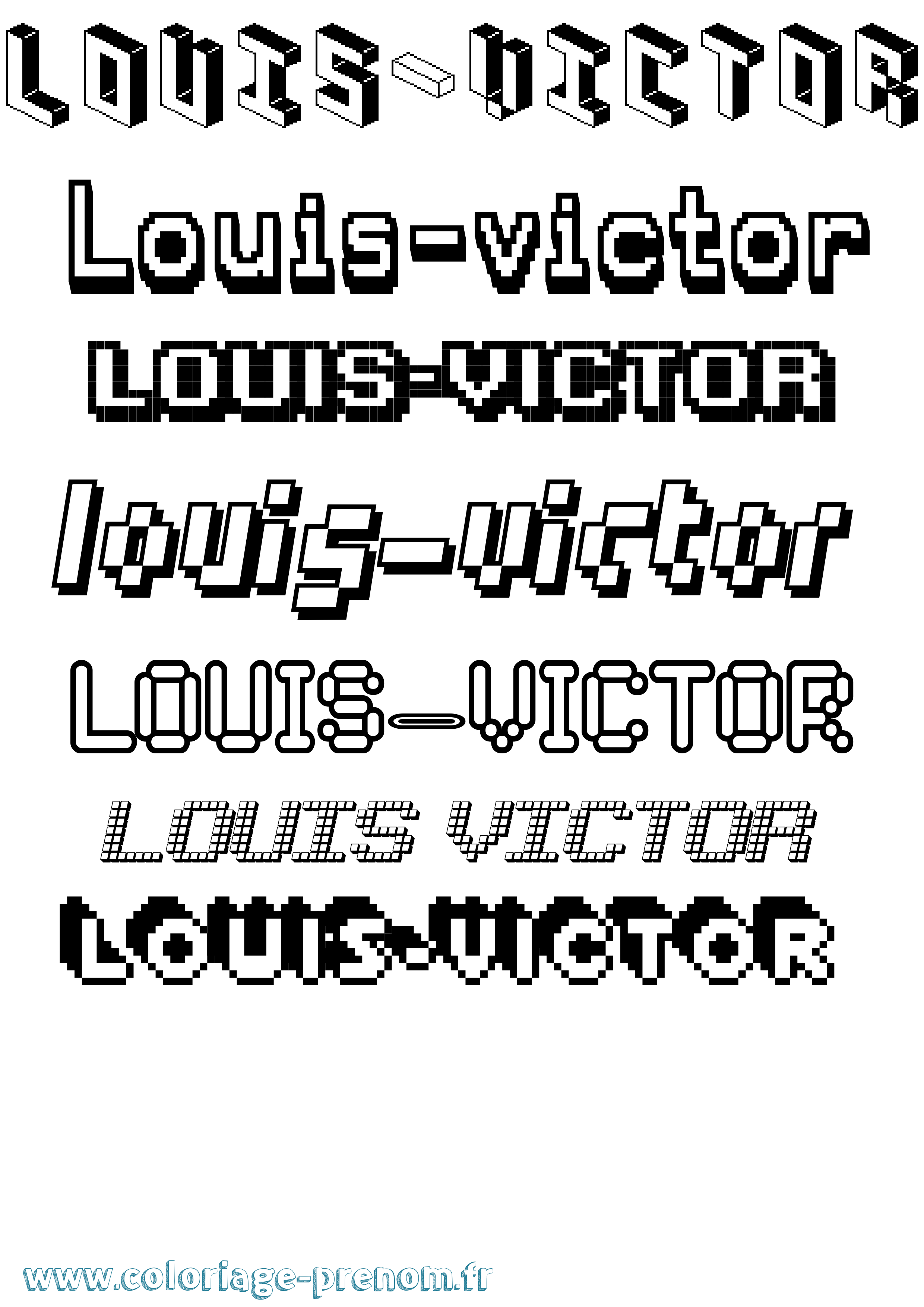 Coloriage Louis-Victor Pixel Coloriage prénom Louis-Victor Pixel