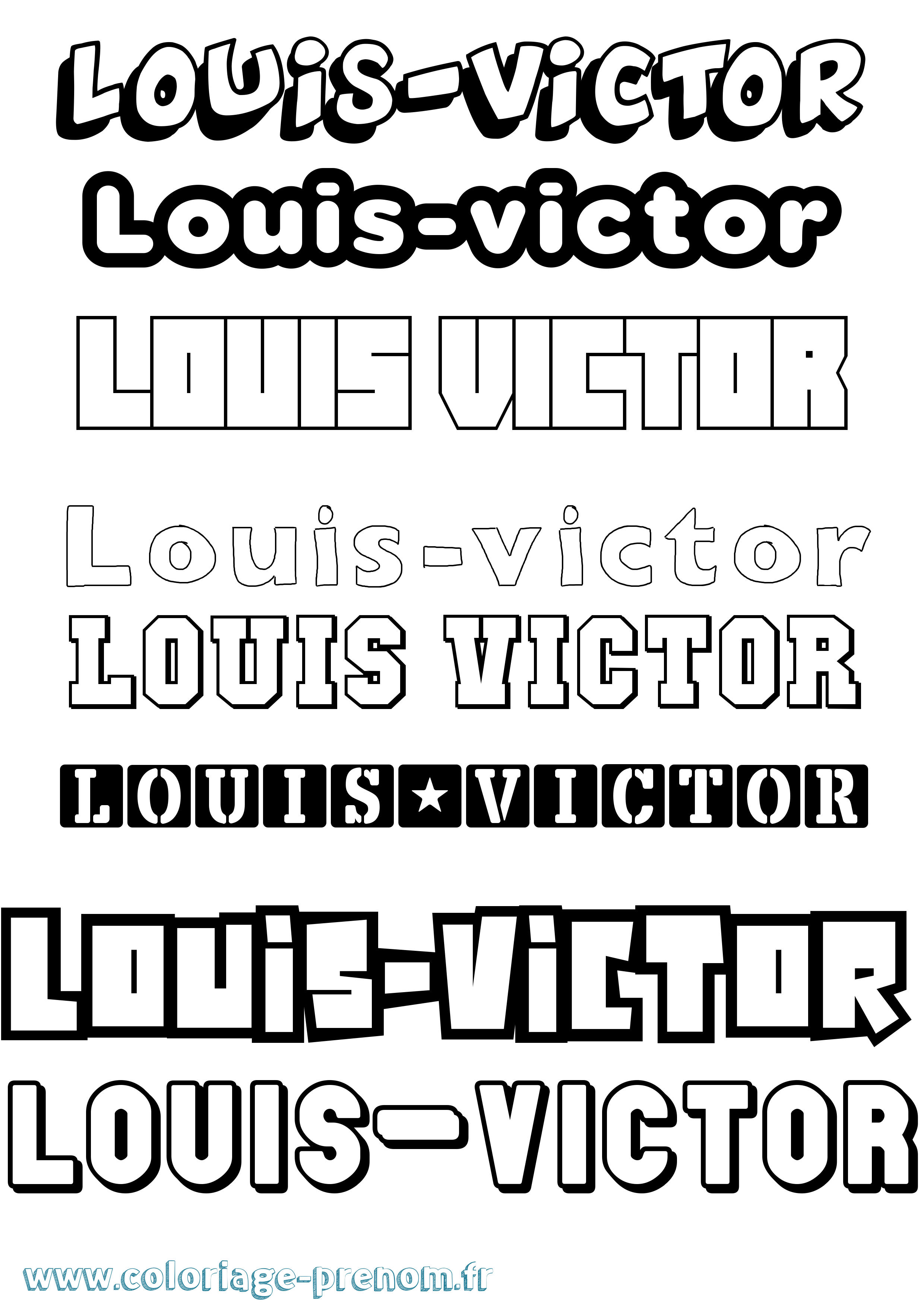 Coloriage Louis-Victor Simple Coloriage prénom Louis-Victor Simple
