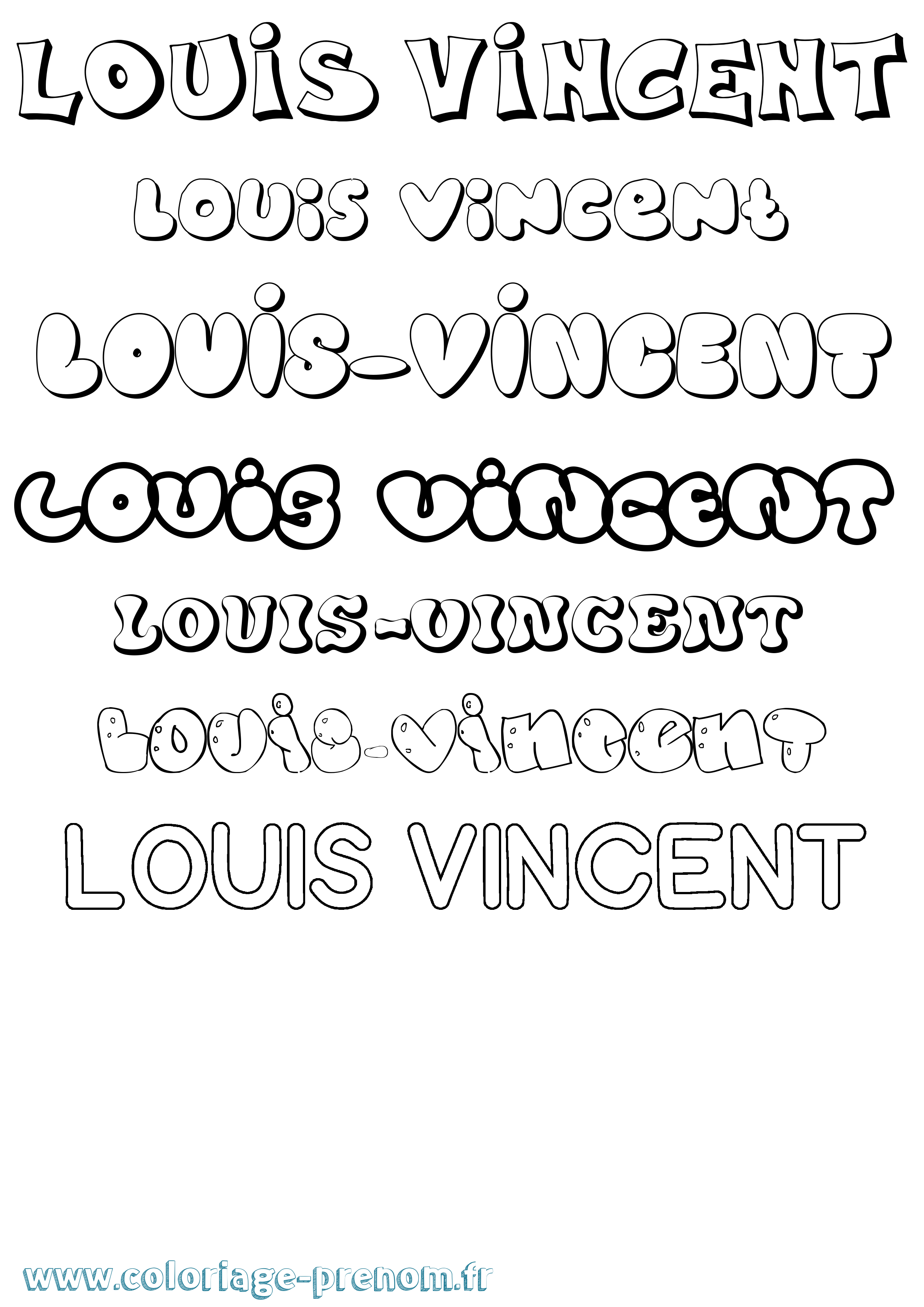 Coloriage Louis-Vincent Bubble Coloriage prénom Louis-Vincent Bubble