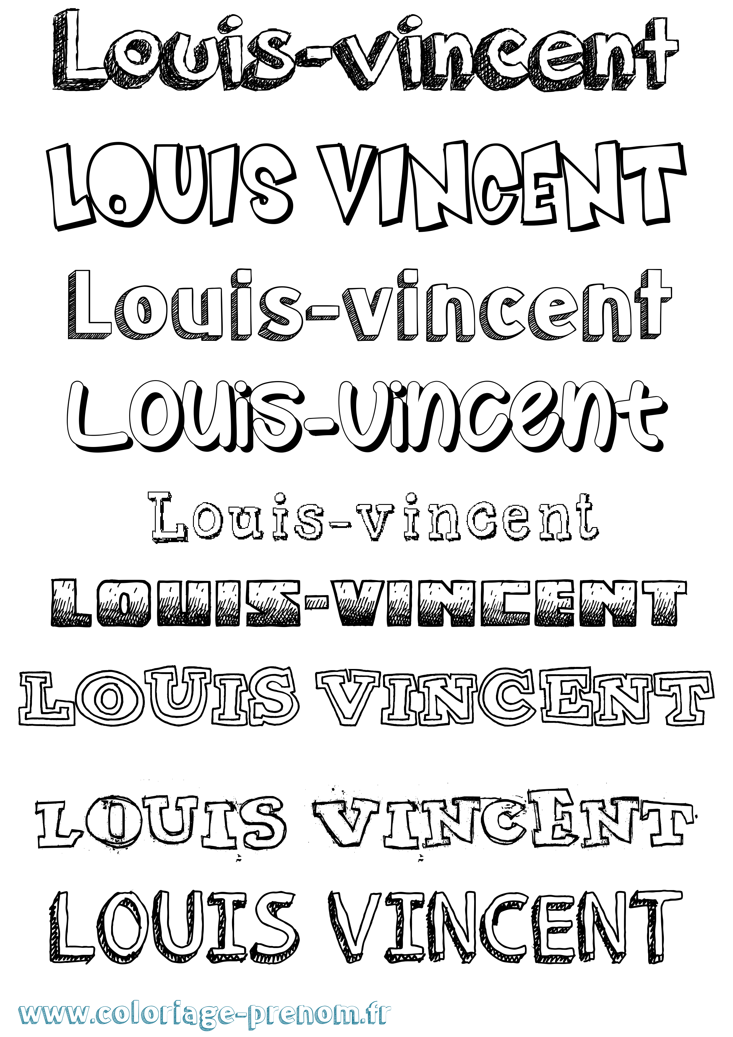 Coloriage Louis-Vincent Dessiné Coloriage prénom Louis-Vincent Dessiné