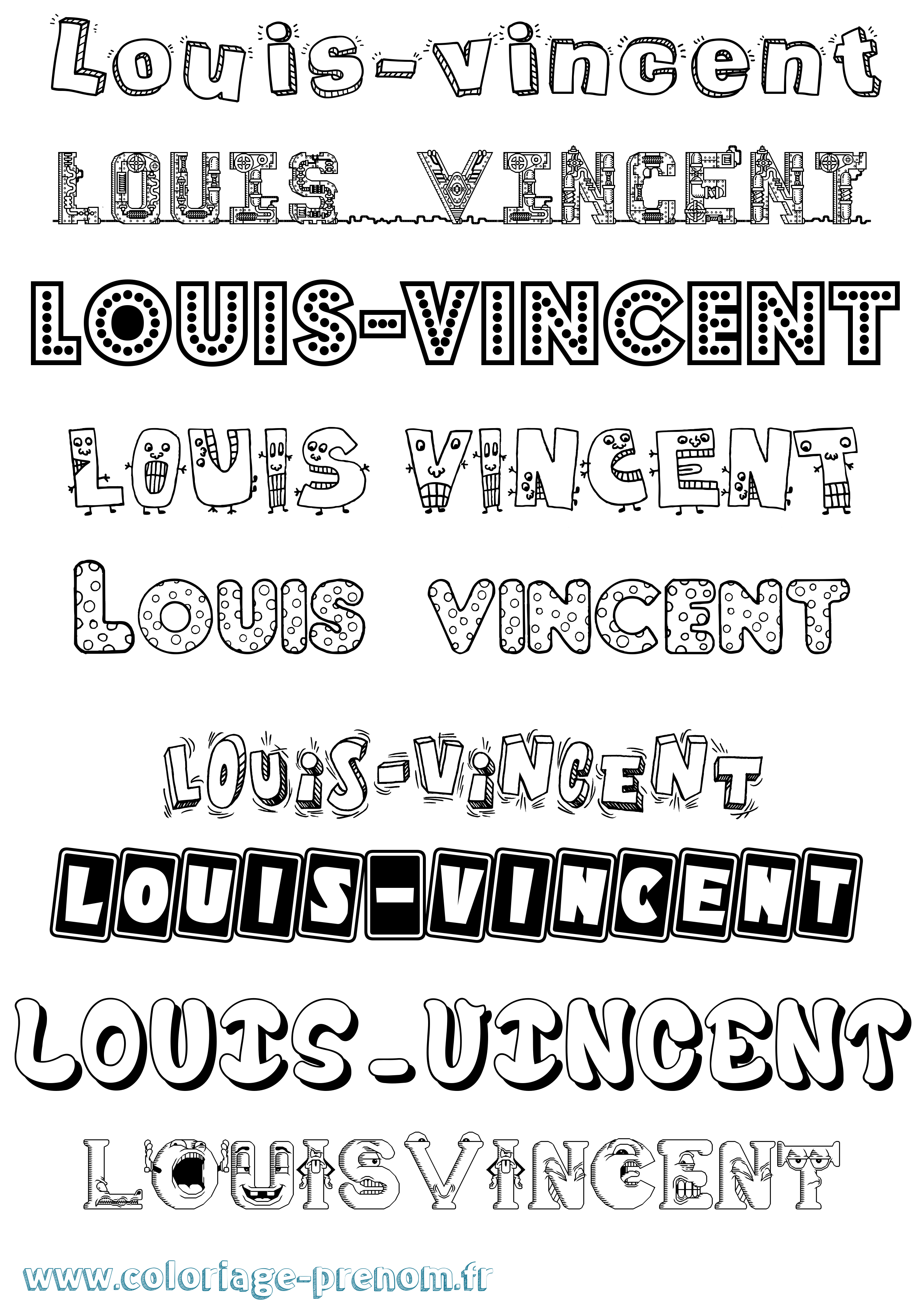 Coloriage Louis-Vincent Fun Coloriage prénom Louis-Vincent Fun