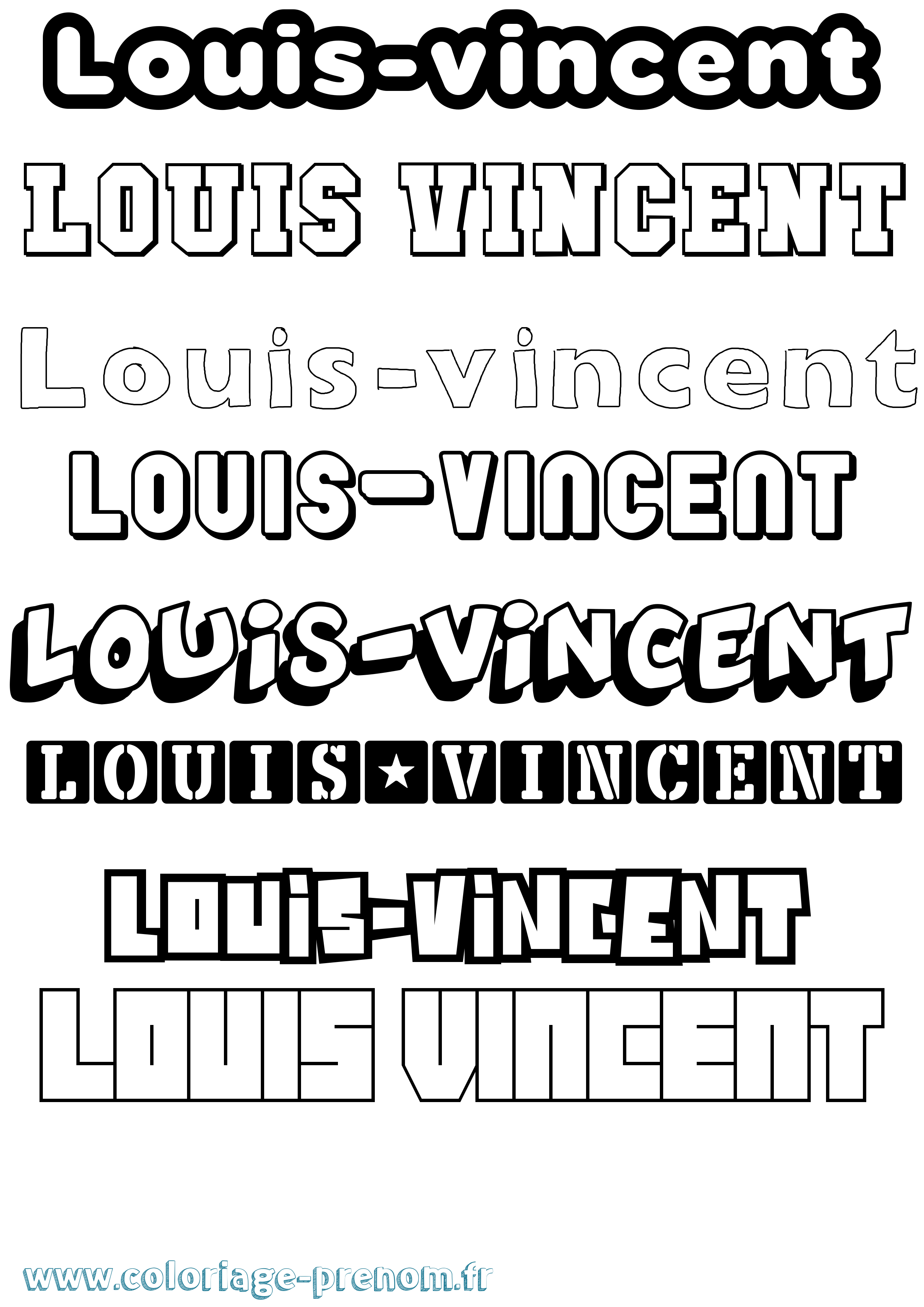 Coloriage Louis-Vincent Simple Coloriage prénom Louis-Vincent Simple